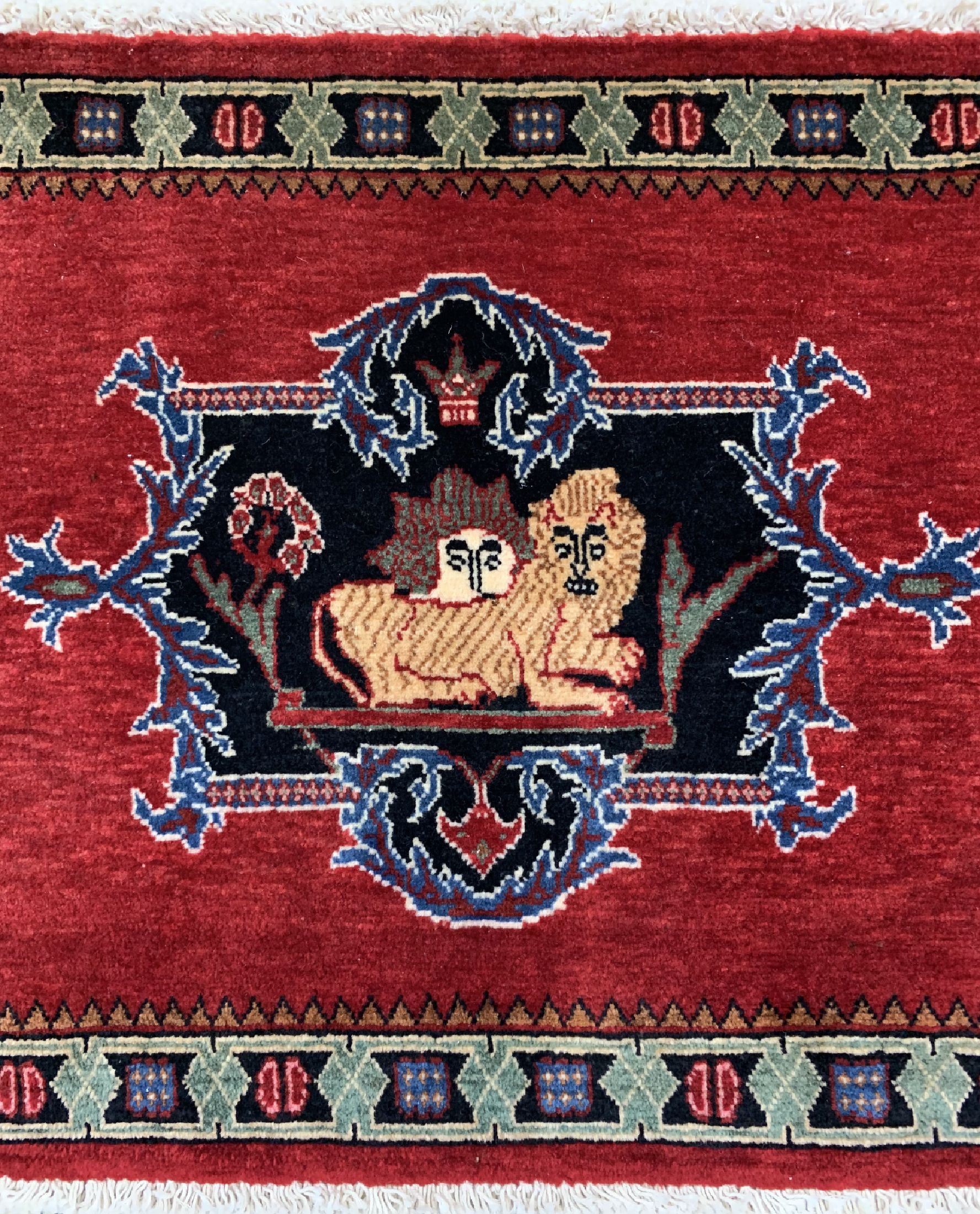 Detail b: Keschan Kork"Schiro Khorschid", Persien, um 1950, Korkwolle auf Baumwolle, ca. 49 x 87 cm, EHZ: 1-2