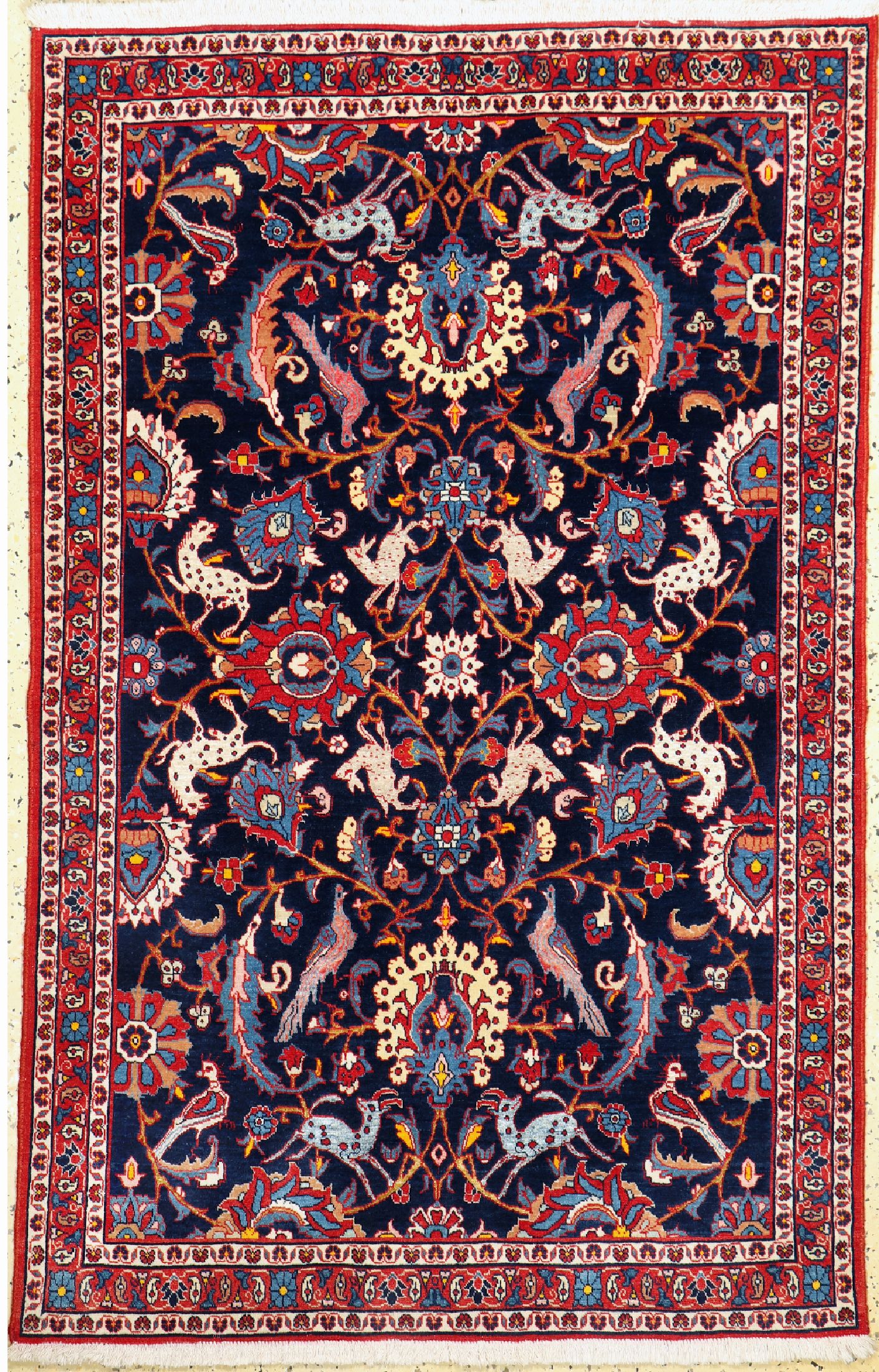 Waramin Kork fein, Persien, um 1940/1950, Korkwolle auf Baumwolle, ca. 160 x 104 cm, EHZ: 1-2