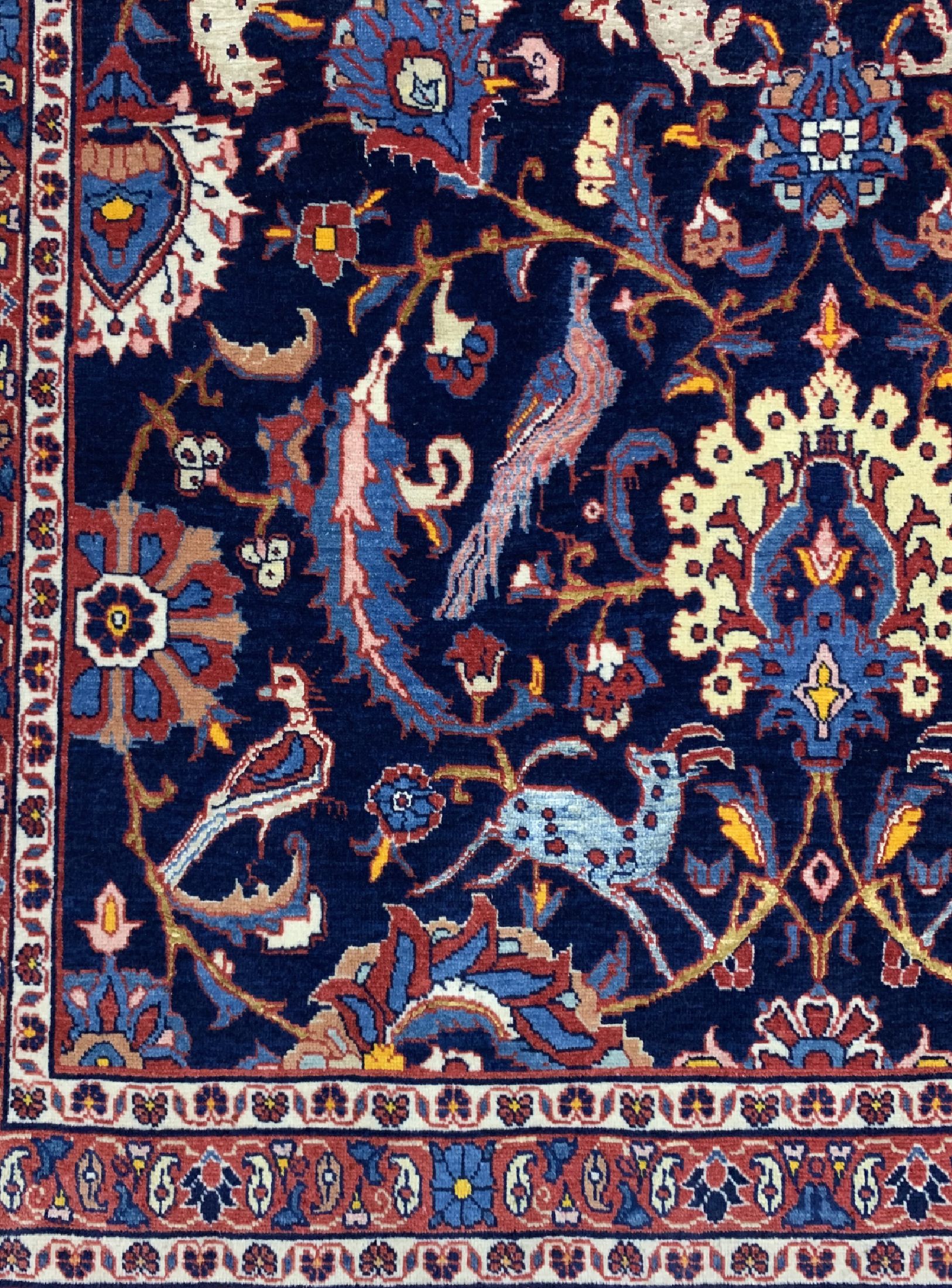 Detail b: Waramin Kork fein, Persien, um 1940/1950, Korkwolle auf Baumwolle, ca. 160 x 104 cm, EHZ: 1-2