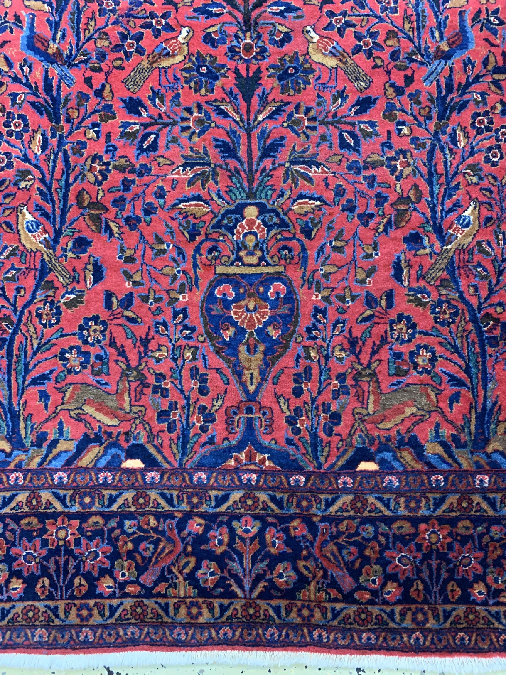 Detail b: Us Re-Import Keschan antik, Persien, um 1900, Korkwolle auf Baumwolle, ca. 202 x 130 cm, EHZ: 1-2