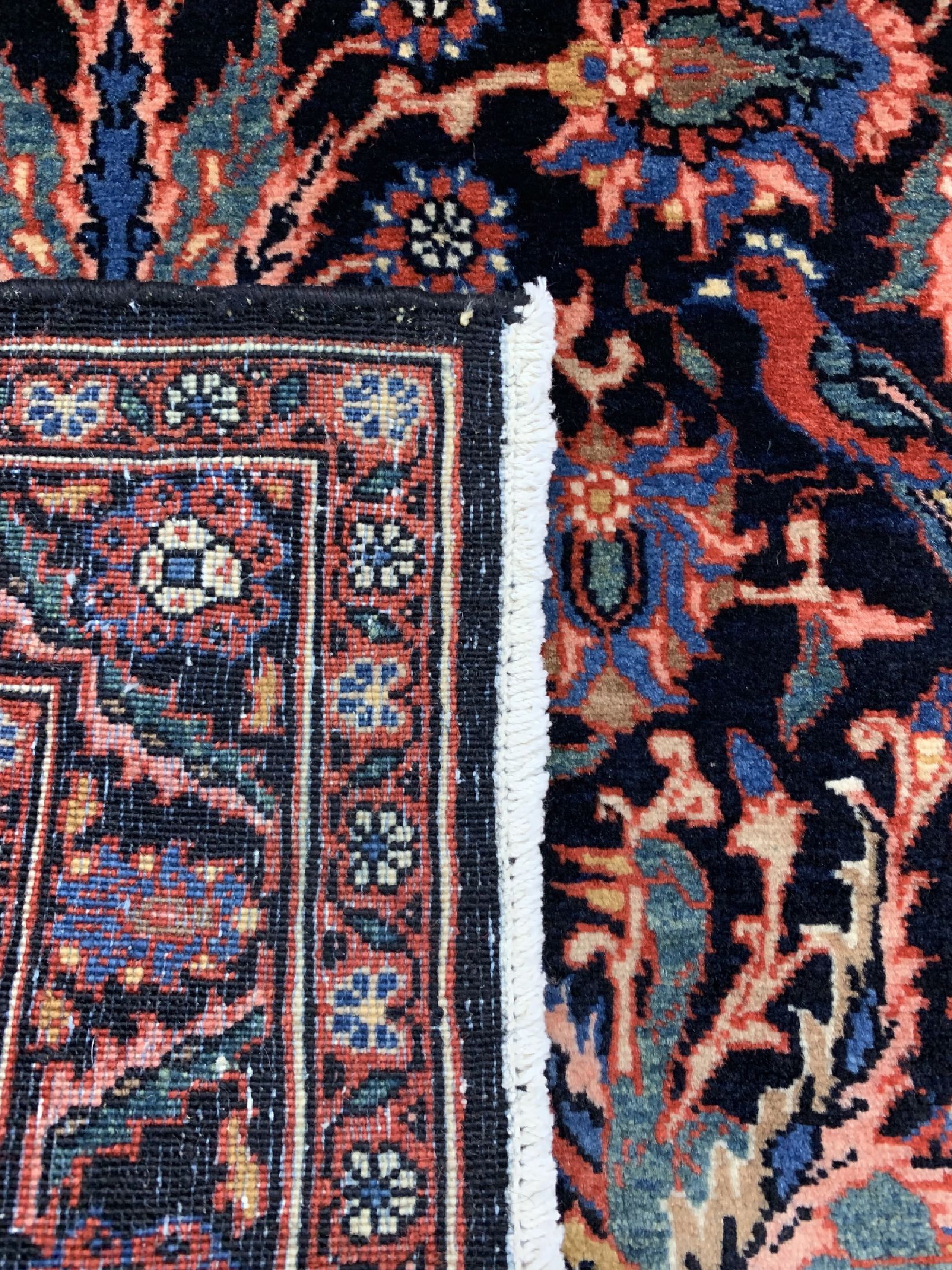 Detail e: Sarogh"Ghiasabad"Kork fein, Persien, signiert & datiert 1359(1981), Korkwolle auf Baumwolle, ca. 120 x 70 cm, EHZ: 1-2