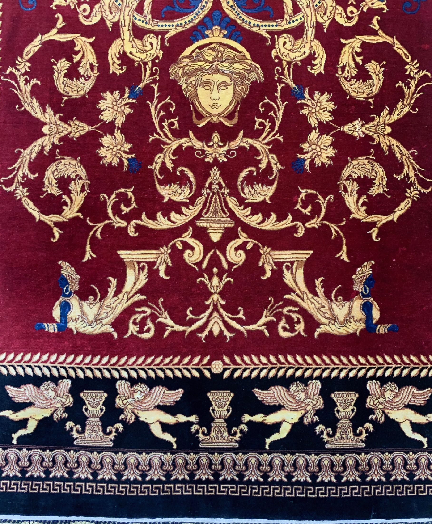 Detail b: Ghom Seide Sehr fein"Medusen Kopf", Persien, signiert(Reza Rashtizadeh), ca. 50 Jahre, reine Naturseide, ca. 165 x 100 cm, ca. 1 Mio Kn/qm, ...