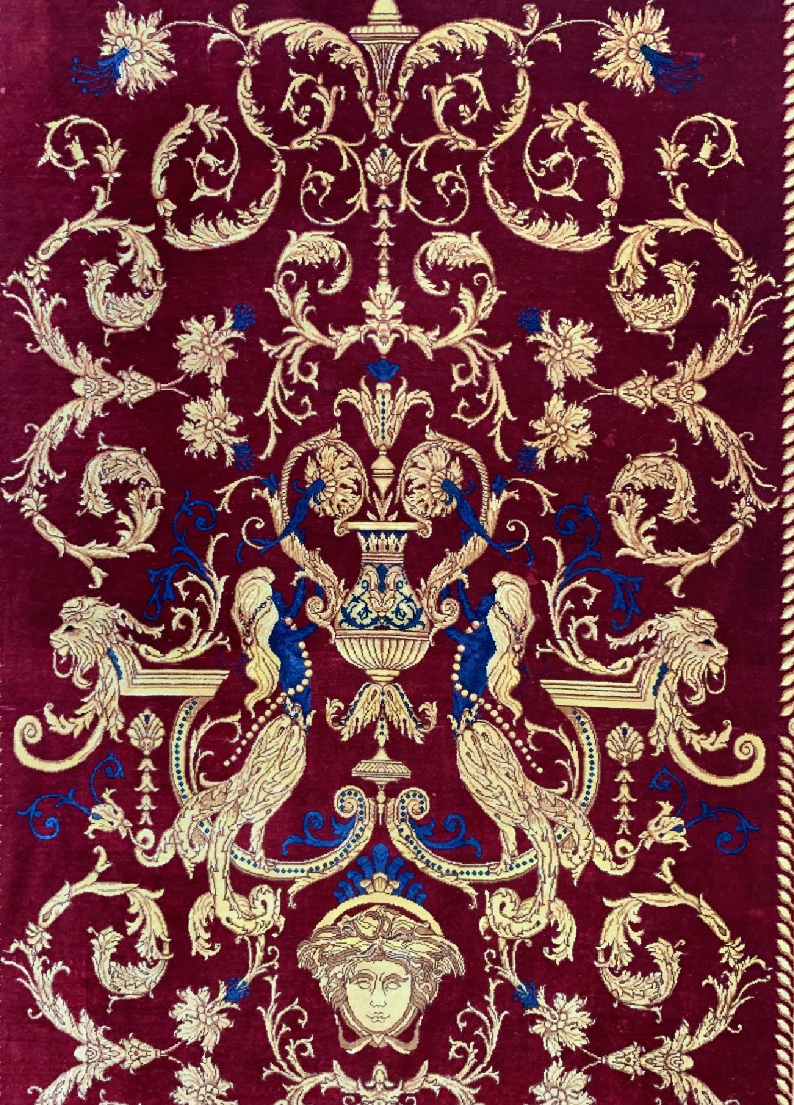 Detail c: Ghom Seide Sehr fein"Medusen Kopf", Persien, signiert(Reza Rashtizadeh), ca. 50 Jahre, reine Naturseide, ca. 165 x 100 cm, ca. 1 Mio Kn/qm, ...