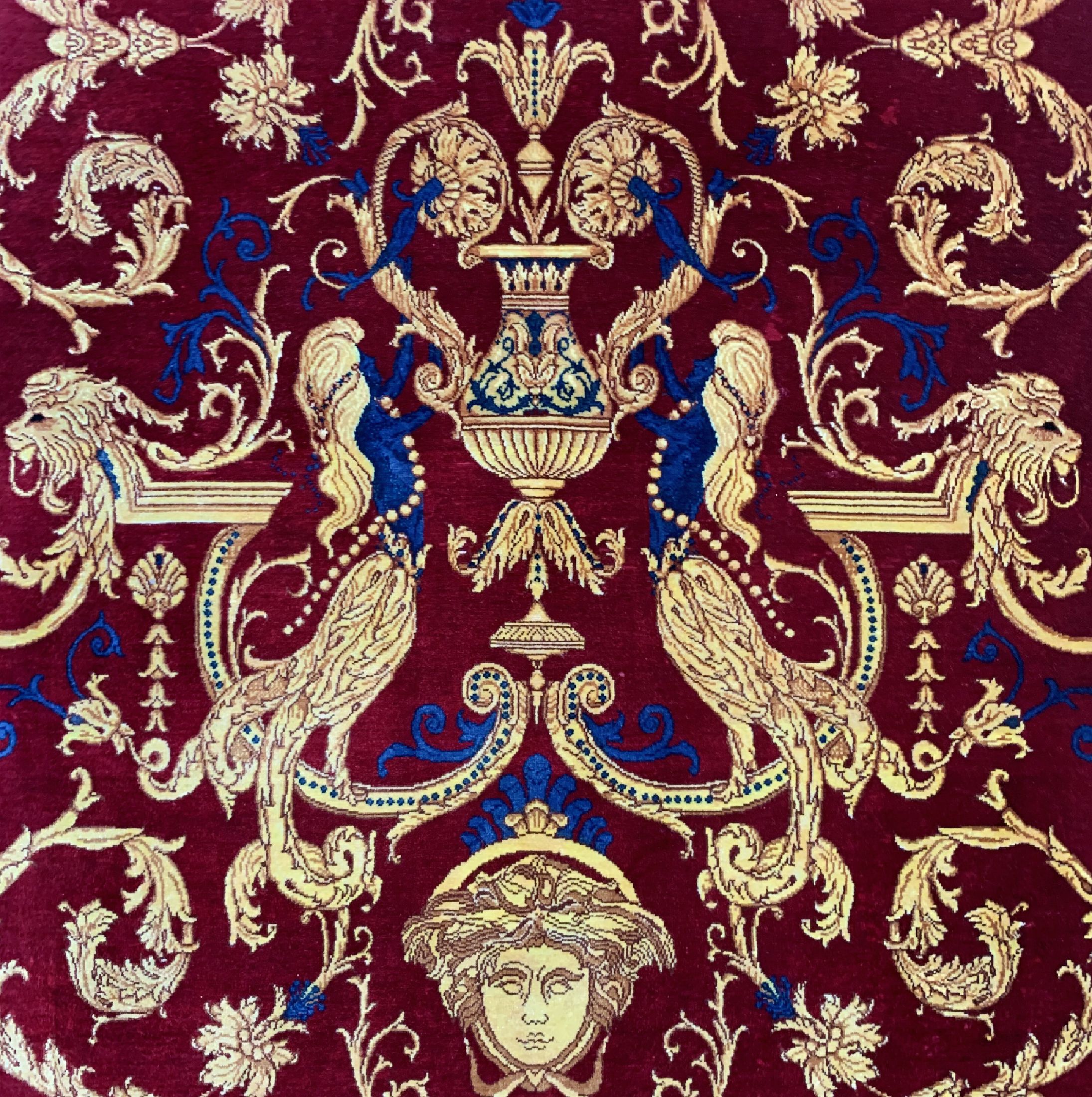 Detail d: Ghom Seide Sehr fein"Medusen Kopf", Persien, signiert(Reza Rashtizadeh), ca. 50 Jahre, reine Naturseide, ca. 165 x 100 cm, ca. 1 Mio Kn/qm, ...