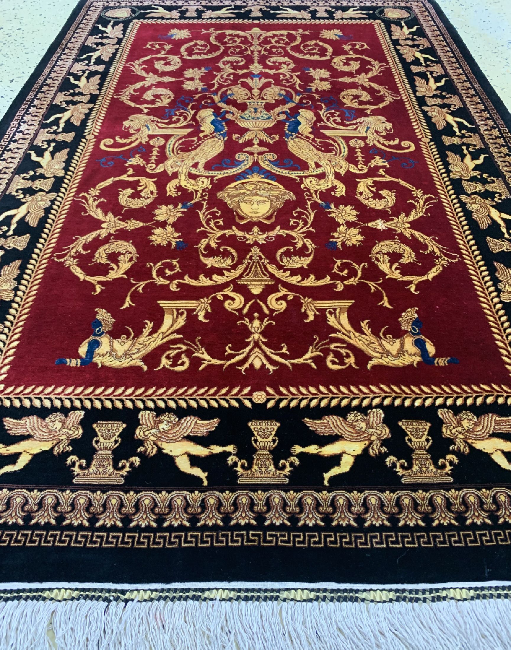 Detail g: Ghom Seide Sehr fein"Medusen Kopf", Persien, signiert(Reza Rashtizadeh), ca. 50 Jahre, reine Naturseide, ca. 165 x 100 cm, ca. 1 Mio Kn/qm, ...