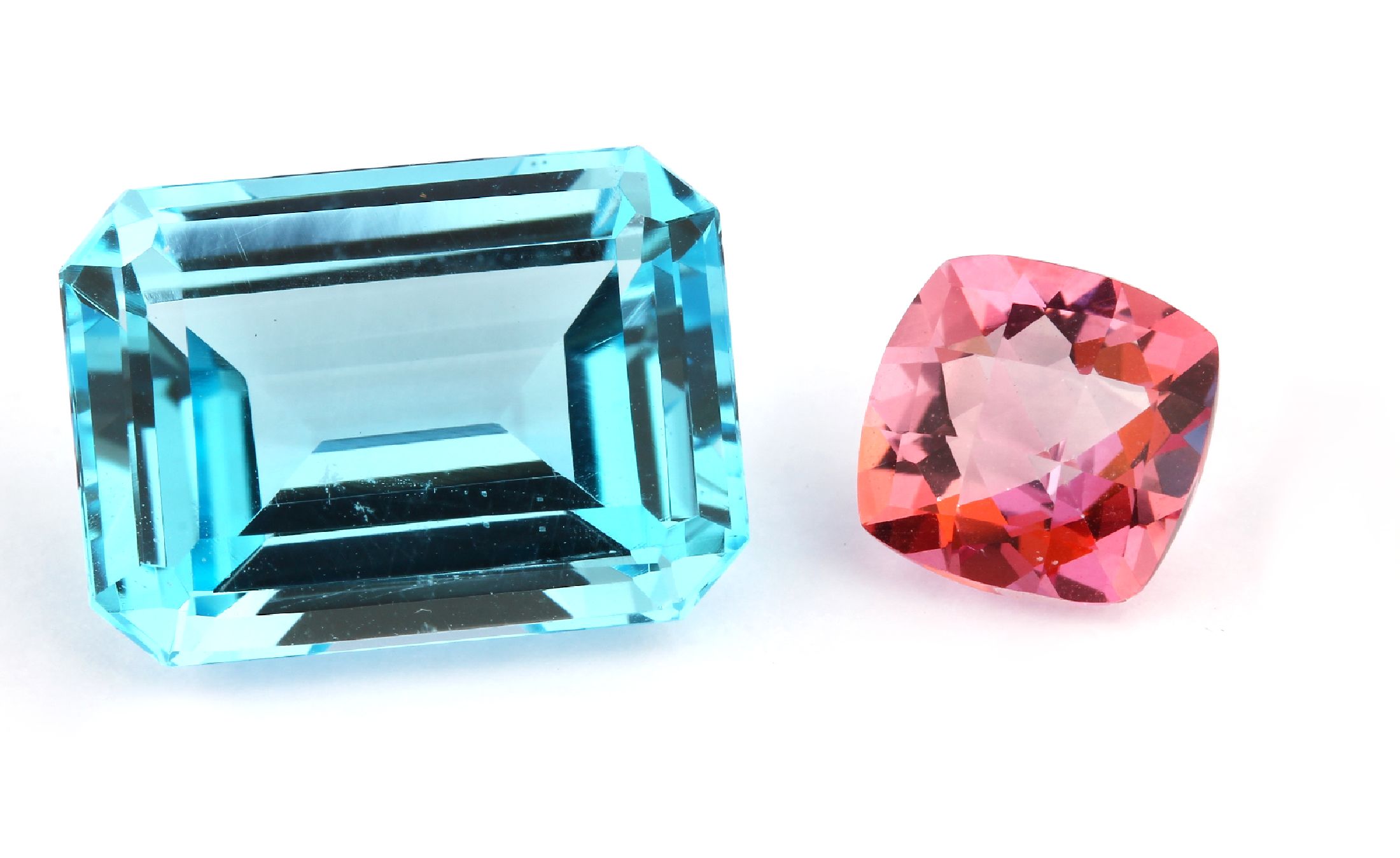 Detail a: Lot 9 lose Topase, (beh.) ca. 66.41 ct, versch. Schliffformen, Größen und Farben
