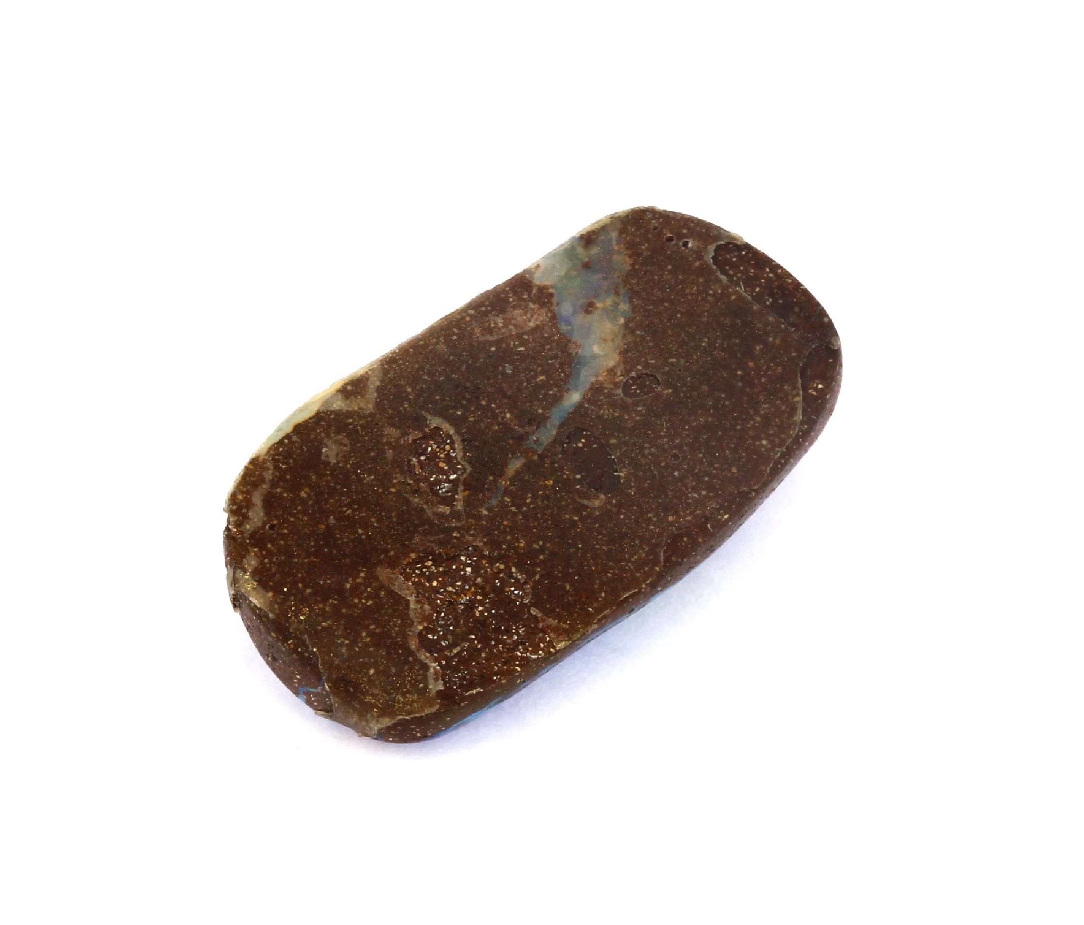 Detail b: Loser Boulder-Opal, ca. 31.66 ct, schönes Farbspiel in Blau und Grün