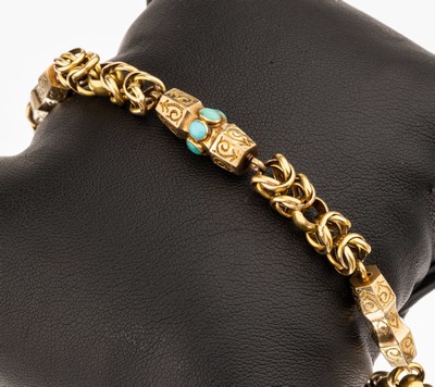 Image 26745557 - 14 kt and 18 kt gold turquoise-bracelet