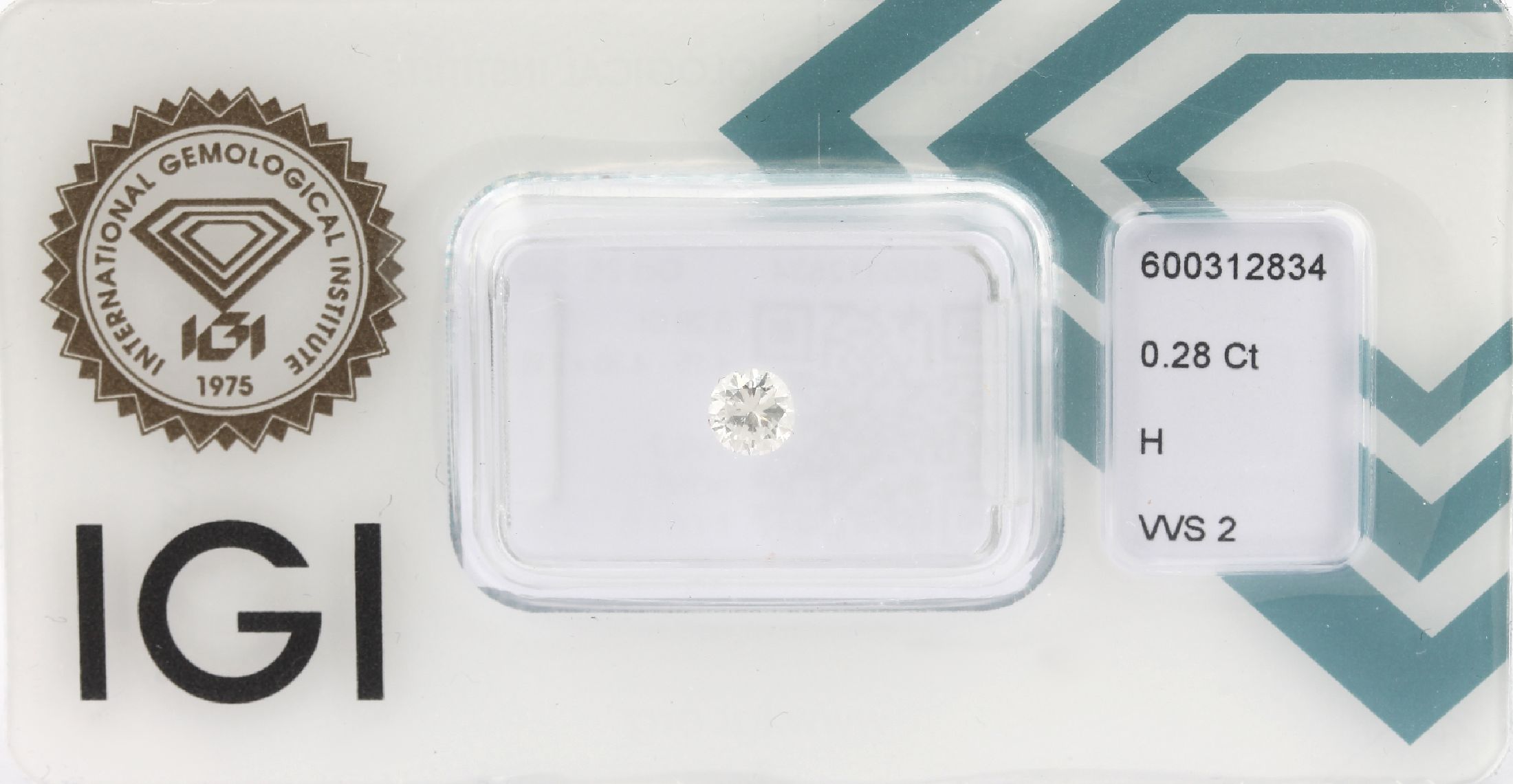 Loser Brillant, 0.28 ct Weiß(H)/vvs2, eingeschweißt mit IGI-Expertise
