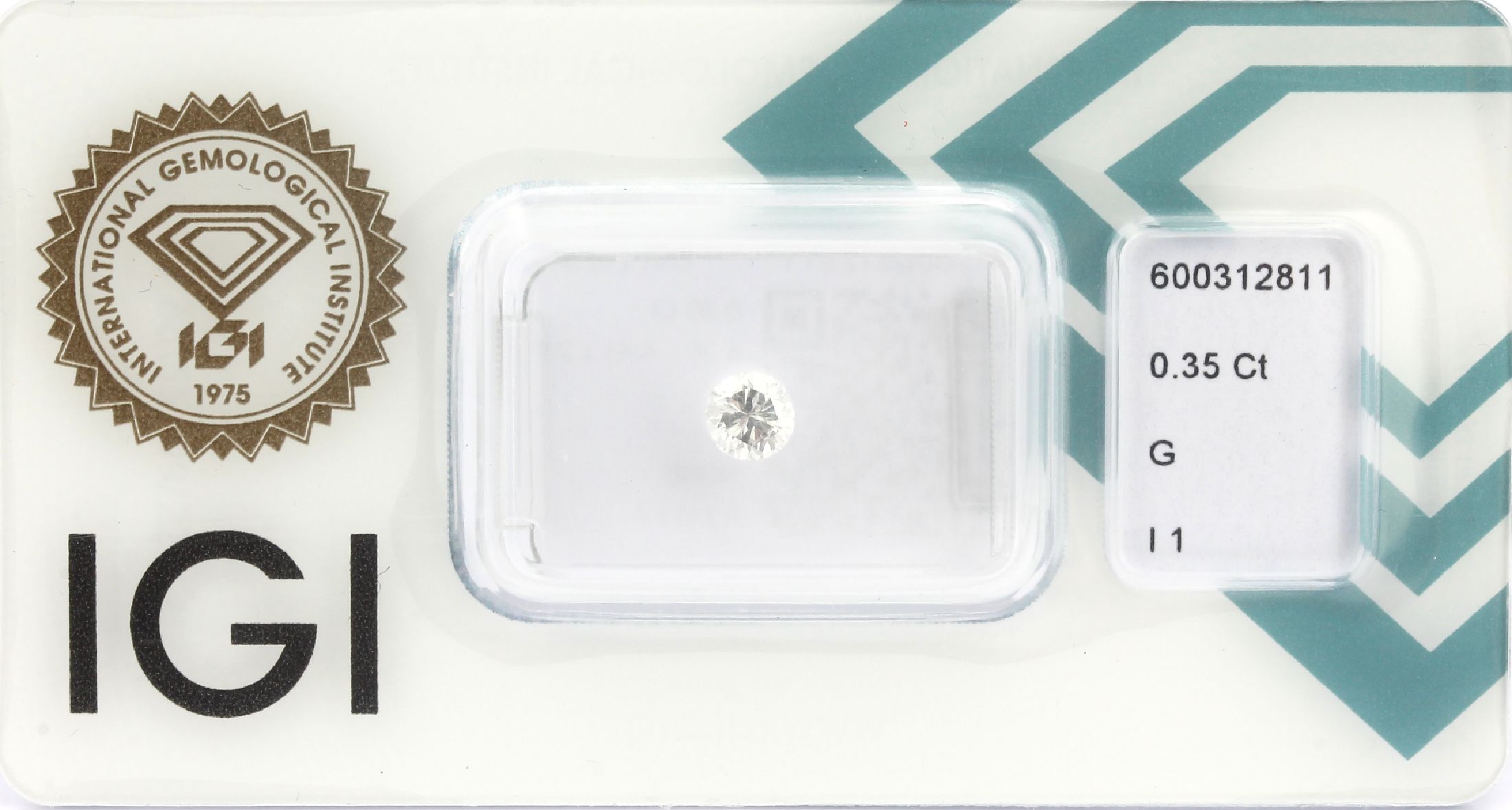 Loser Brillant, ca. 0.35 ct feines Weiß(G)/p1, eingeschweißt mit IGI-Expertise