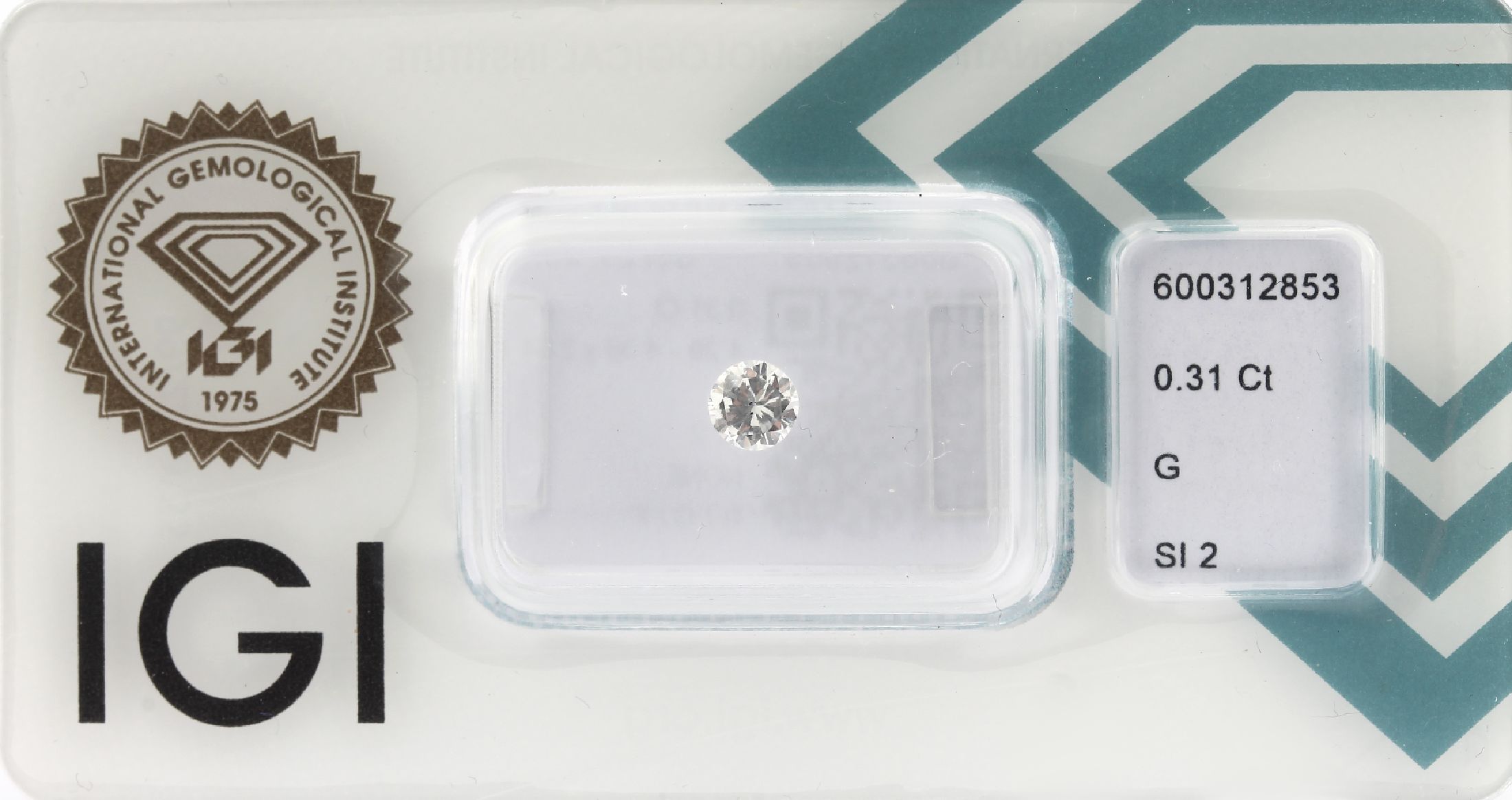Loser Brillant, ca. 0.31 ct feines Weiß(G)/si2, eingeschweißt mit IGI-Expertise
