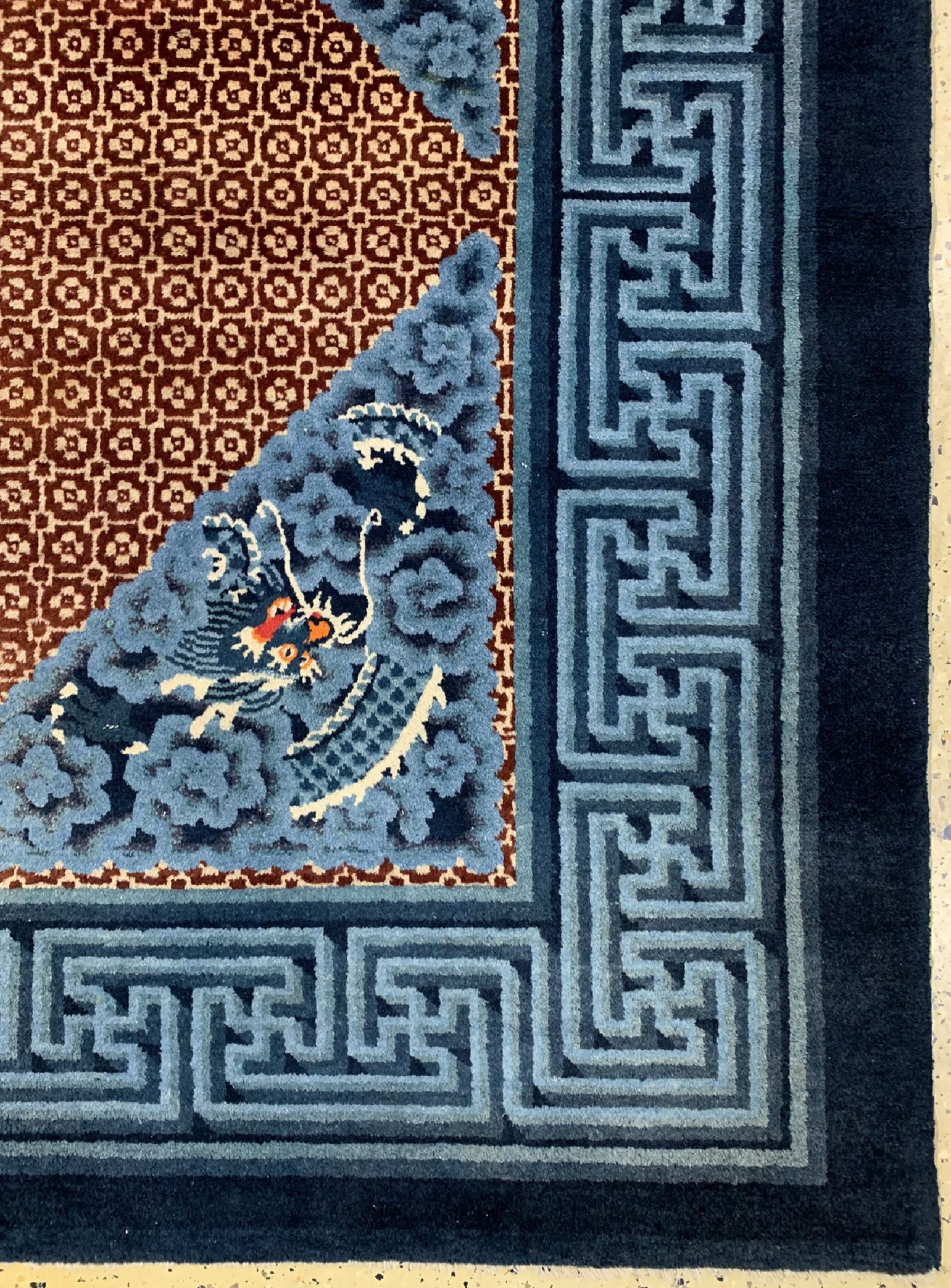 Detail a: Antiker"Drachen-Teppich", China, um 1900, Wolle auf Baumwolle, ca. 180 x 250 cm, EHZ: 1-2