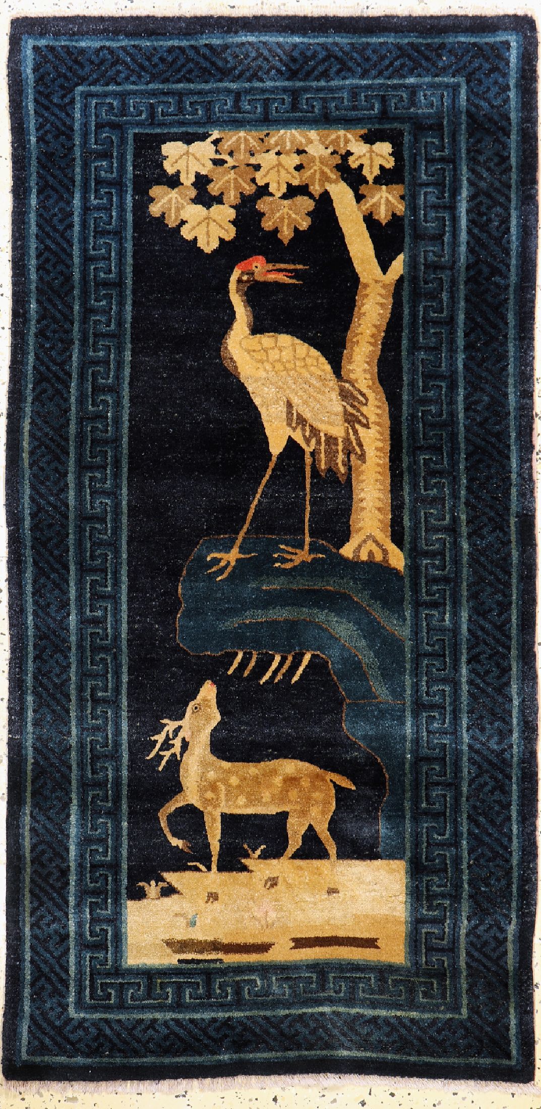 Antiker Pao Tow, China, um 1900, Wolle auf Baumwolle, ca. 154 x 77 cm, EHZ: 2, (fachmänisch restauriert)
