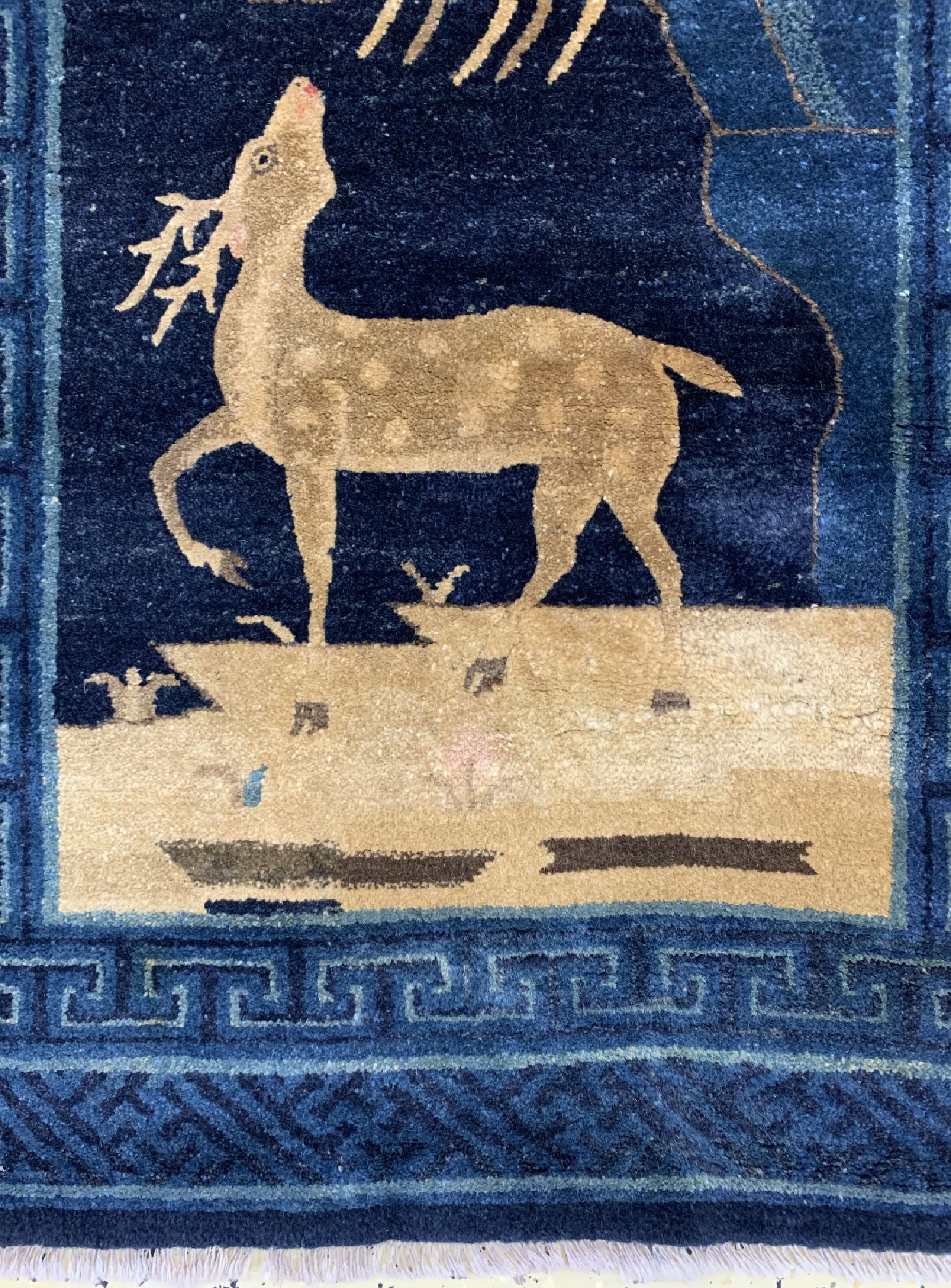 Detail a: Antiker Pao Tow, China, um 1900, Wolle auf Baumwolle, ca. 154 x 77 cm, EHZ: 2, (fachmänisch restauriert)