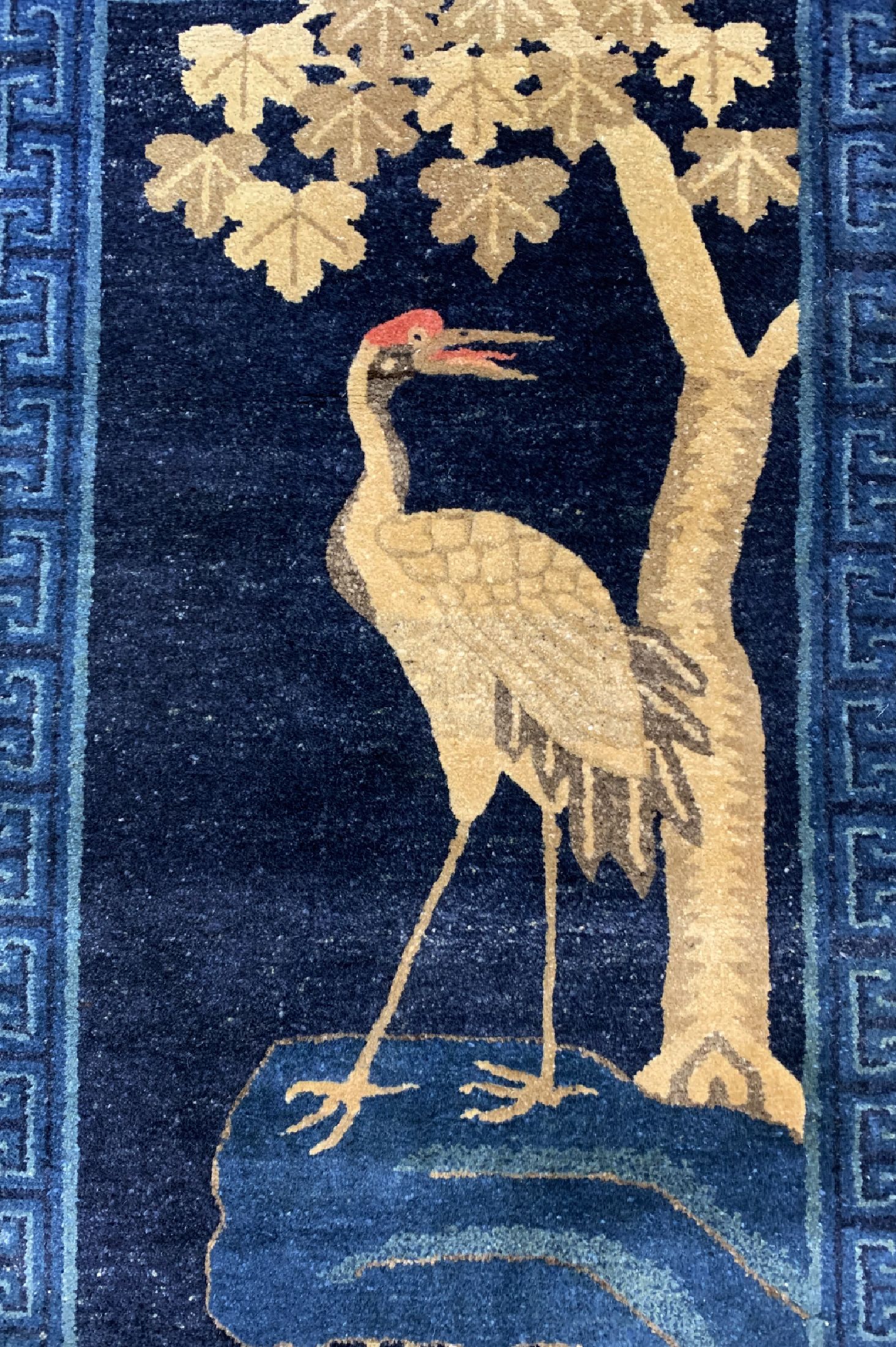 Detail b: Antiker Pao Tow, China, um 1900, Wolle auf Baumwolle, ca. 154 x 77 cm, EHZ: 2, (fachmänisch restauriert)