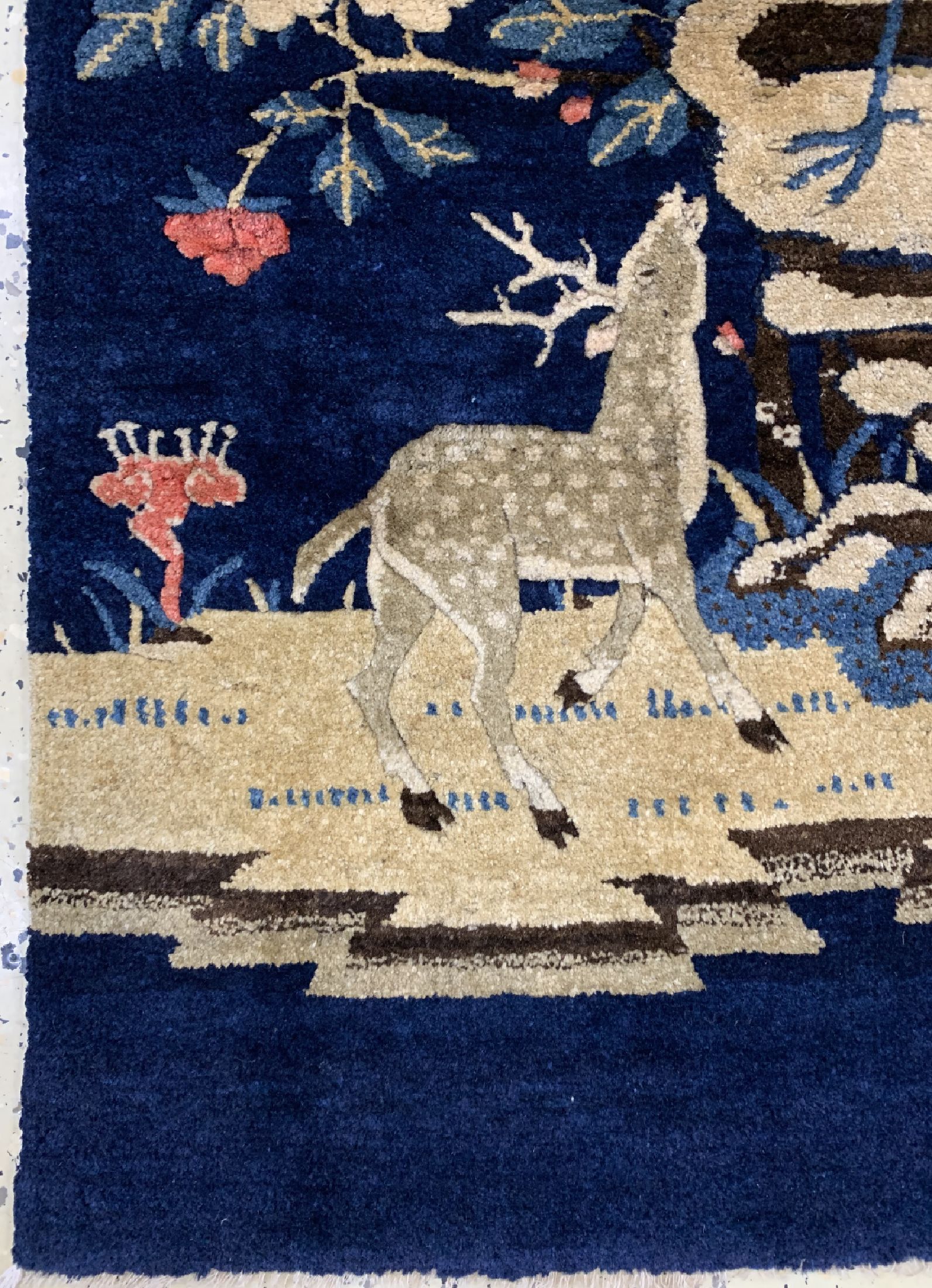 Detail a: Antiker Pao Tow, China, um 1900, Wolle auf Baumwolle, ca. 130 x 67 cm, EHZ: 1-2, (fachmänisch restauriert)