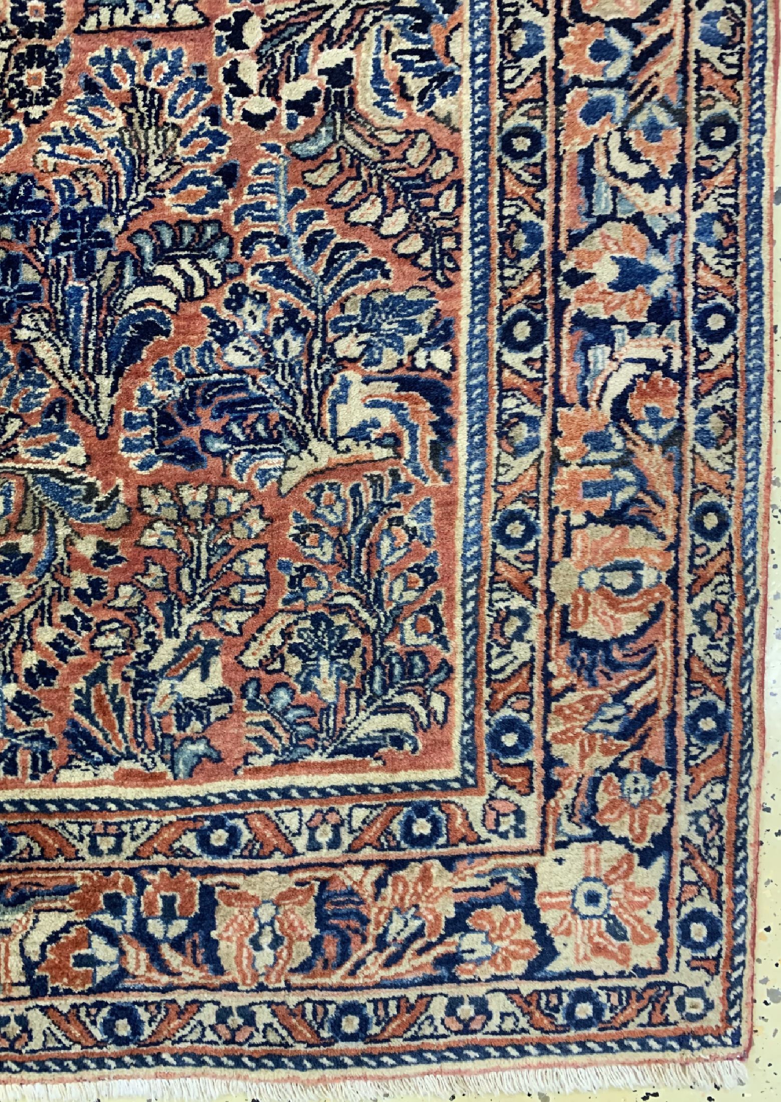 Detail a: Us Re-Import Sarogh, Persien, um 1910/1920,Korkwolle auf Baumwolle, ca. 235 x 127 cm, EHZ: 1-2