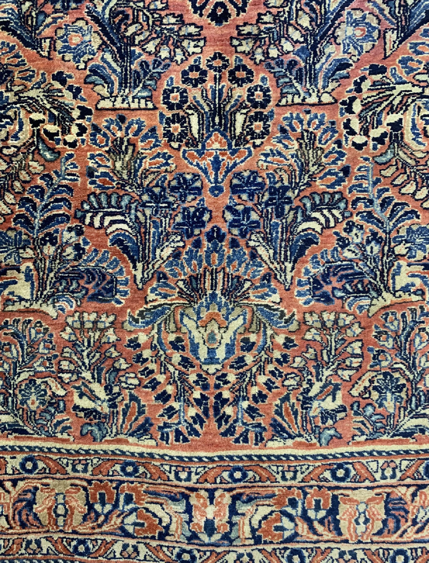 Detail b: Us Re-Import Sarogh, Persien, um 1910/1920,Korkwolle auf Baumwolle, ca. 235 x 127 cm, EHZ: 1-2