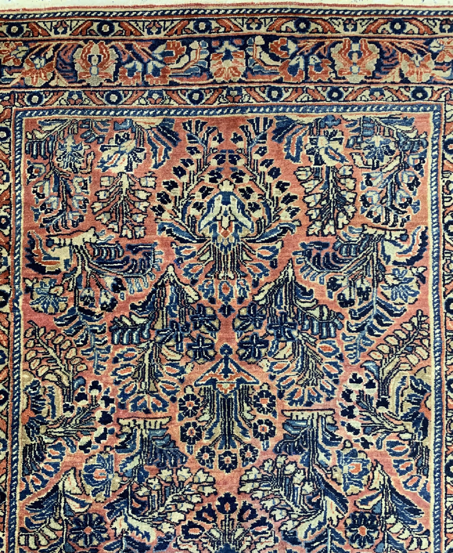 Detail d: Us Re-Import Sarogh, Persien, um 1910/1920,Korkwolle auf Baumwolle, ca. 235 x 127 cm, EHZ: 1-2