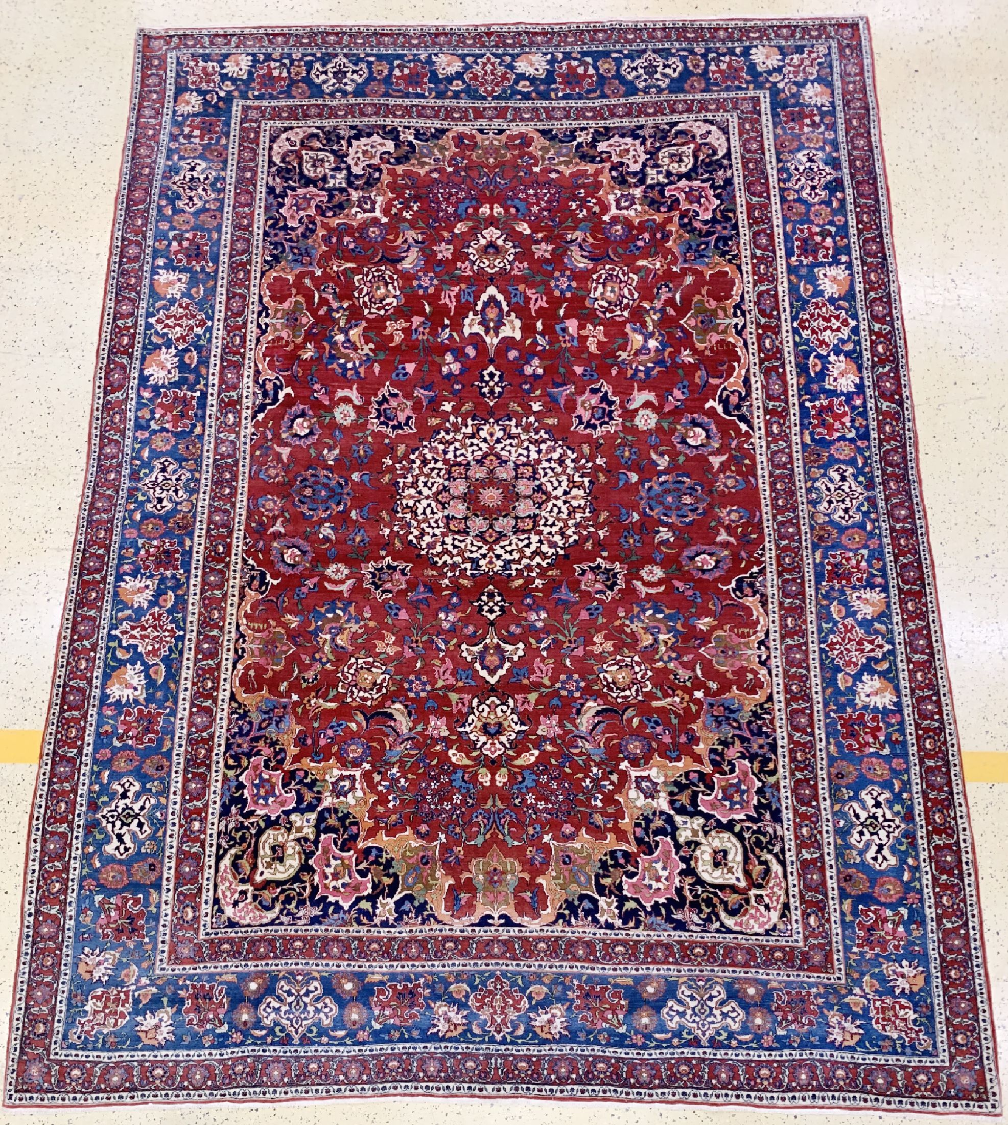 Esfahan fein antik, Persien, datiert 1322(1901), Korkwolle auf Baumwolle, ca. 410 x305 cm, EHZ: 1-2