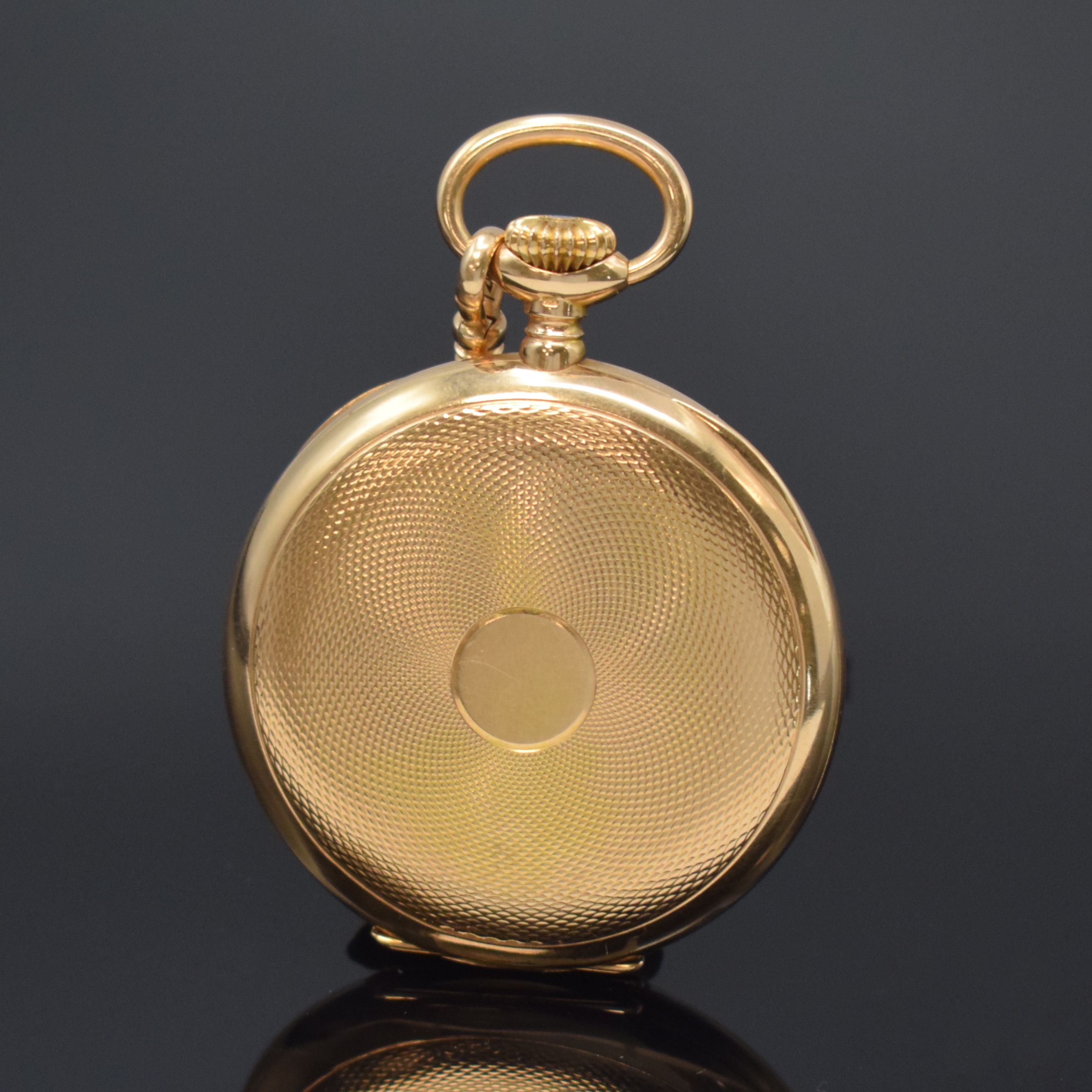 Detail b: PATEK PHILIPPE Gondolo Taschenuhr in RoseG 750/000, Schweiz um 1915, guill. Geh., Cuvette fehlt, 2-tlg. Emailzifferbl. m. röm. Zahlen, Zeiger ...