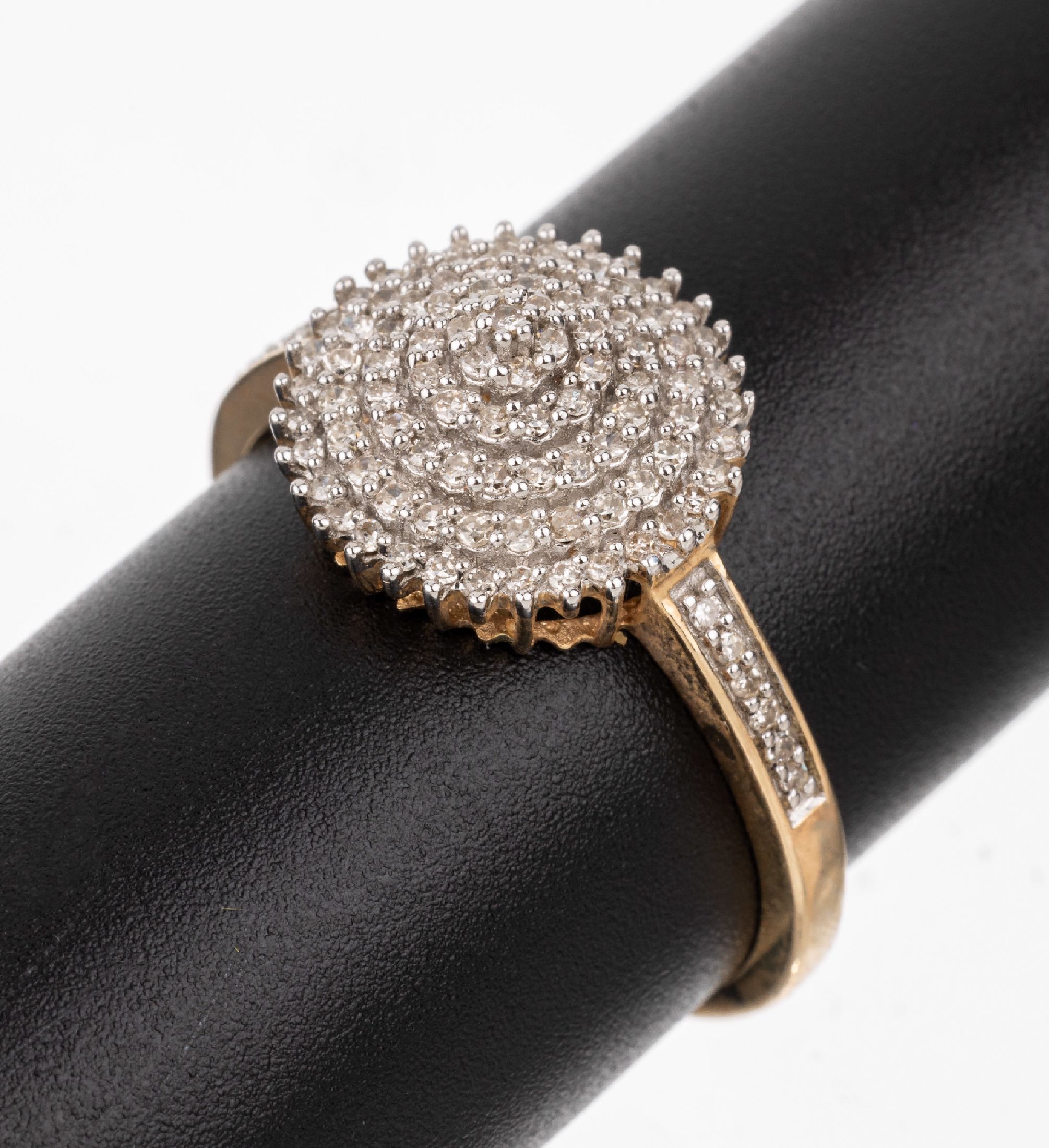 14 kt Gold Diamant-Ring, GG/WG 585/000, Diamanten zus. ca. 0.80 ct l.get.Weiß/si-p1, RW 66, ca. 4.8 g