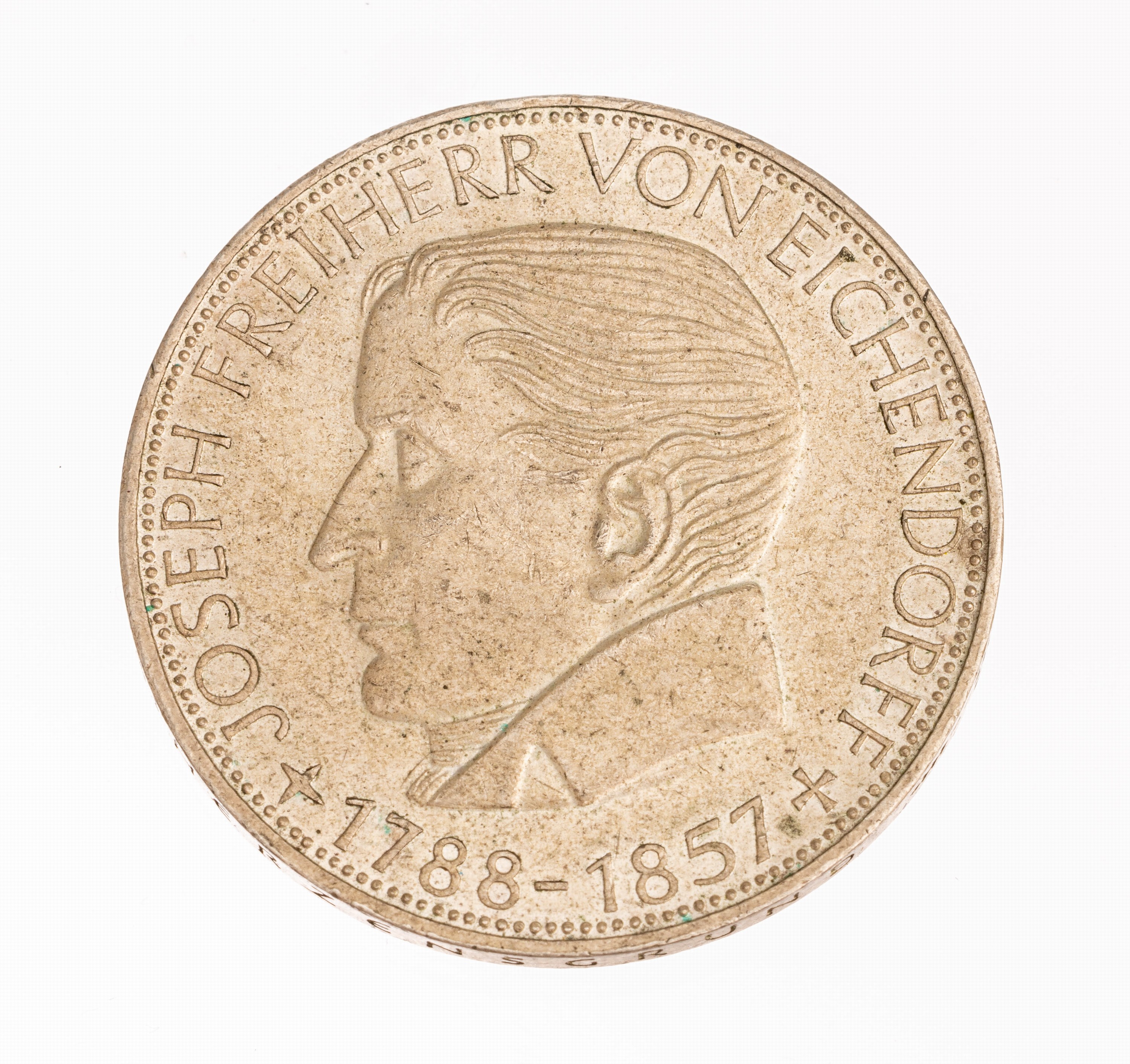 Silbermünze, 5 DM, Joseph Freiherr von Eichendorff, 1957