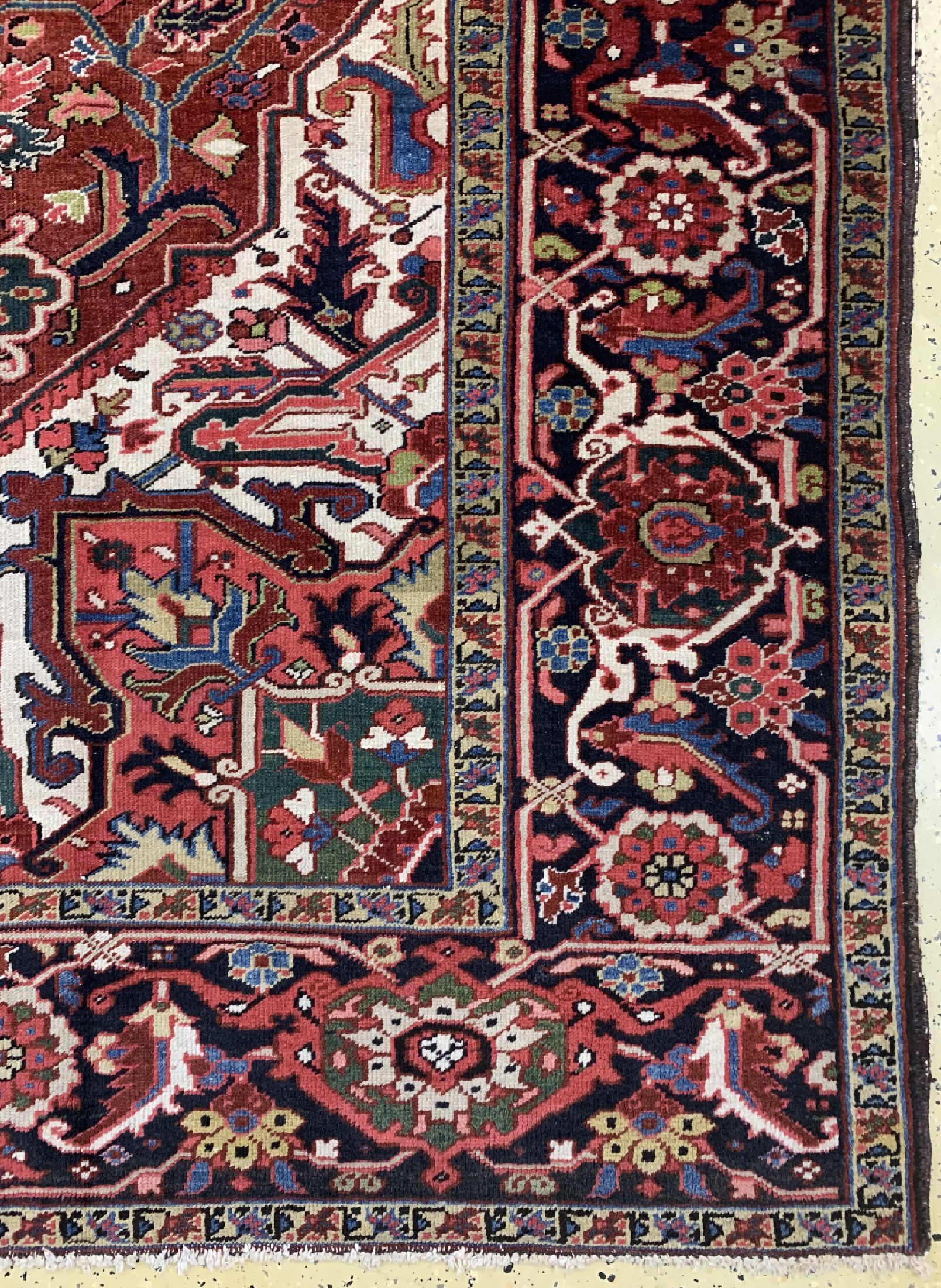 Detail a: Heriz alt, Persien, um 1950, Wolle auf Baumwolle, ca. 350 x 245 cm, EHZ: 2-3