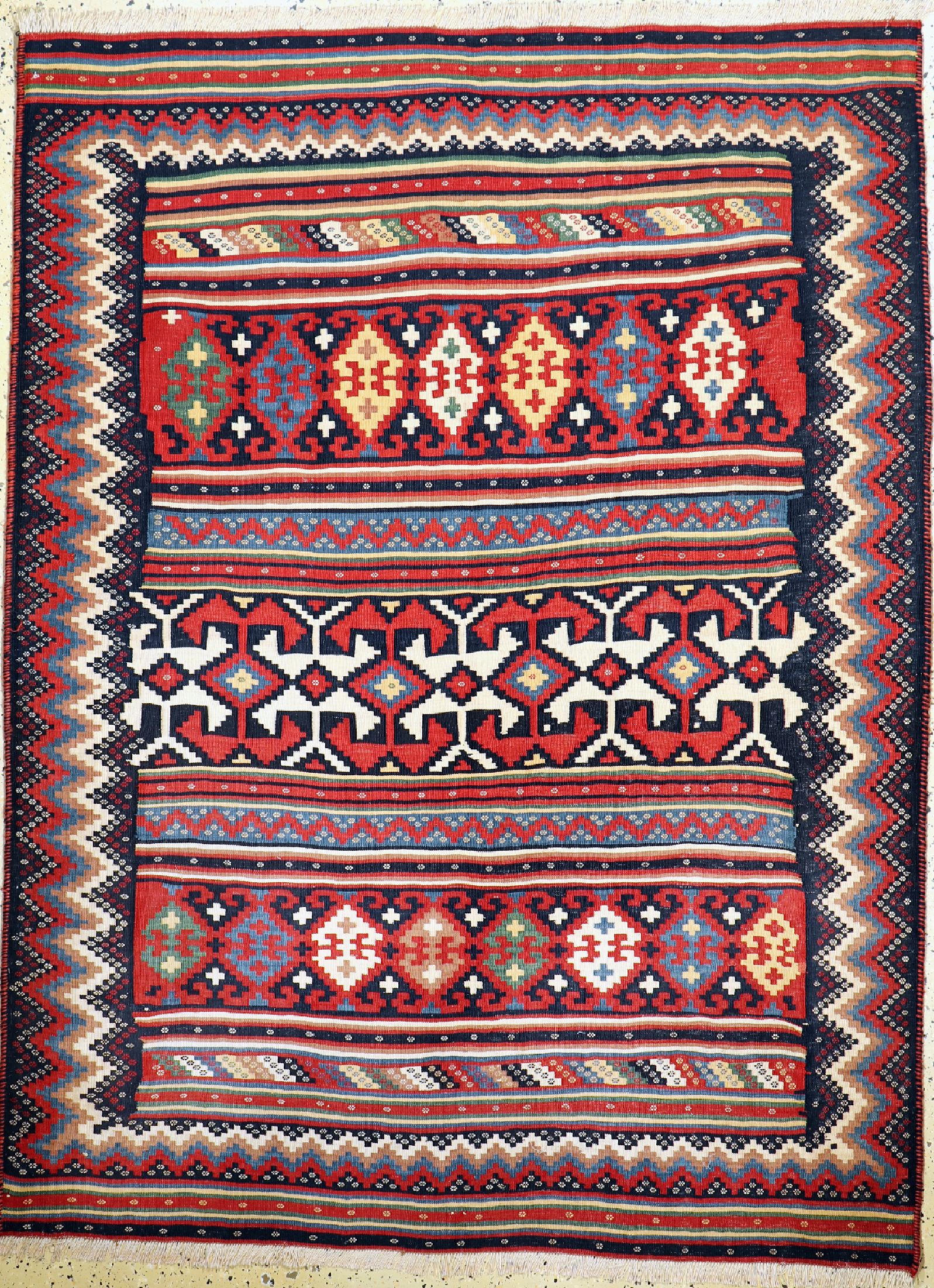 Ghaschgai Kelim, Persien, um 1960, Wolle auf Baumwolle, ca. 198 x 152 cm, EHZ: 1