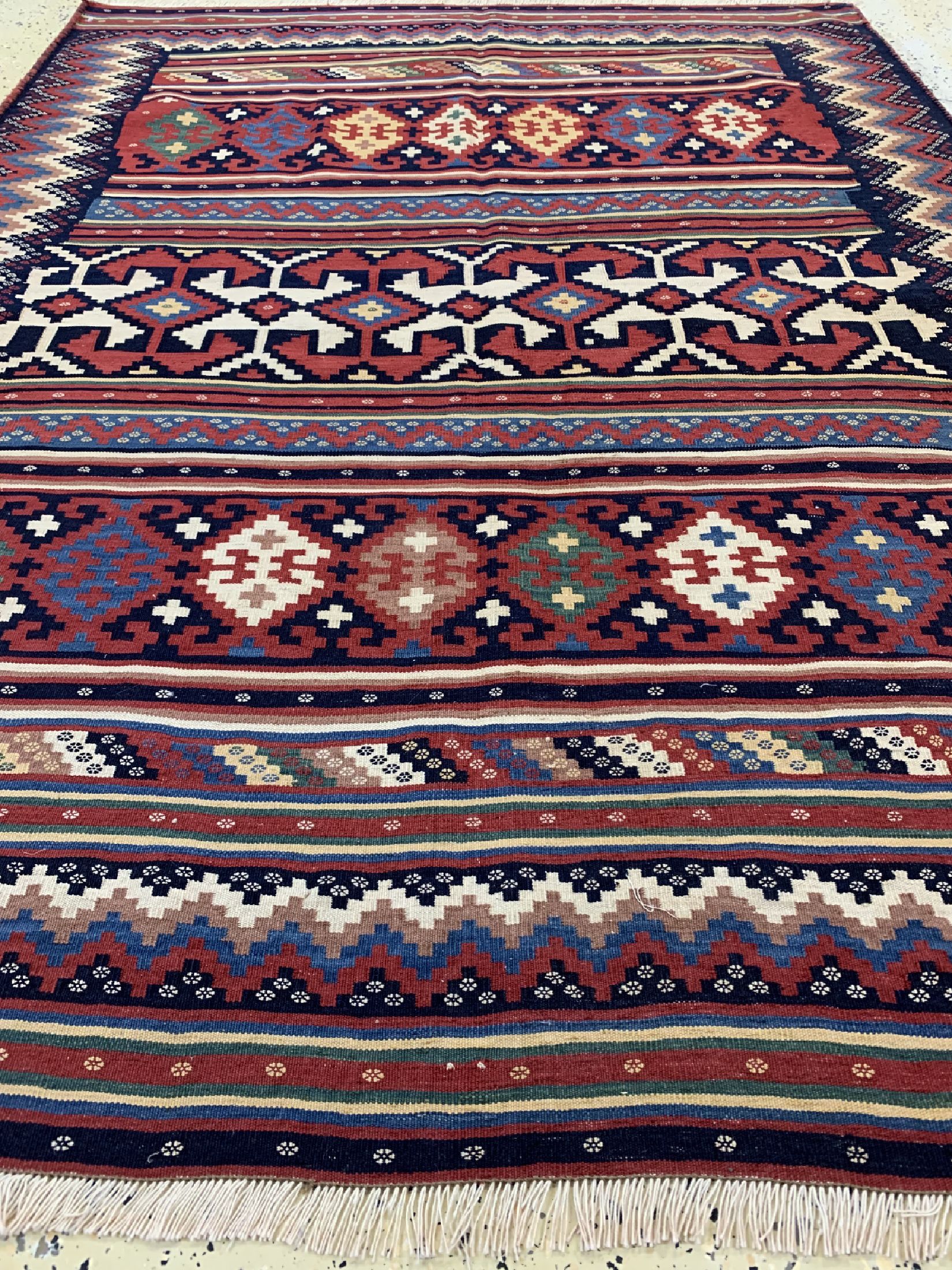 Detail d: Ghaschgai Kelim, Persien, um 1960, Wolle auf Baumwolle, ca. 198 x 152 cm, EHZ: 1