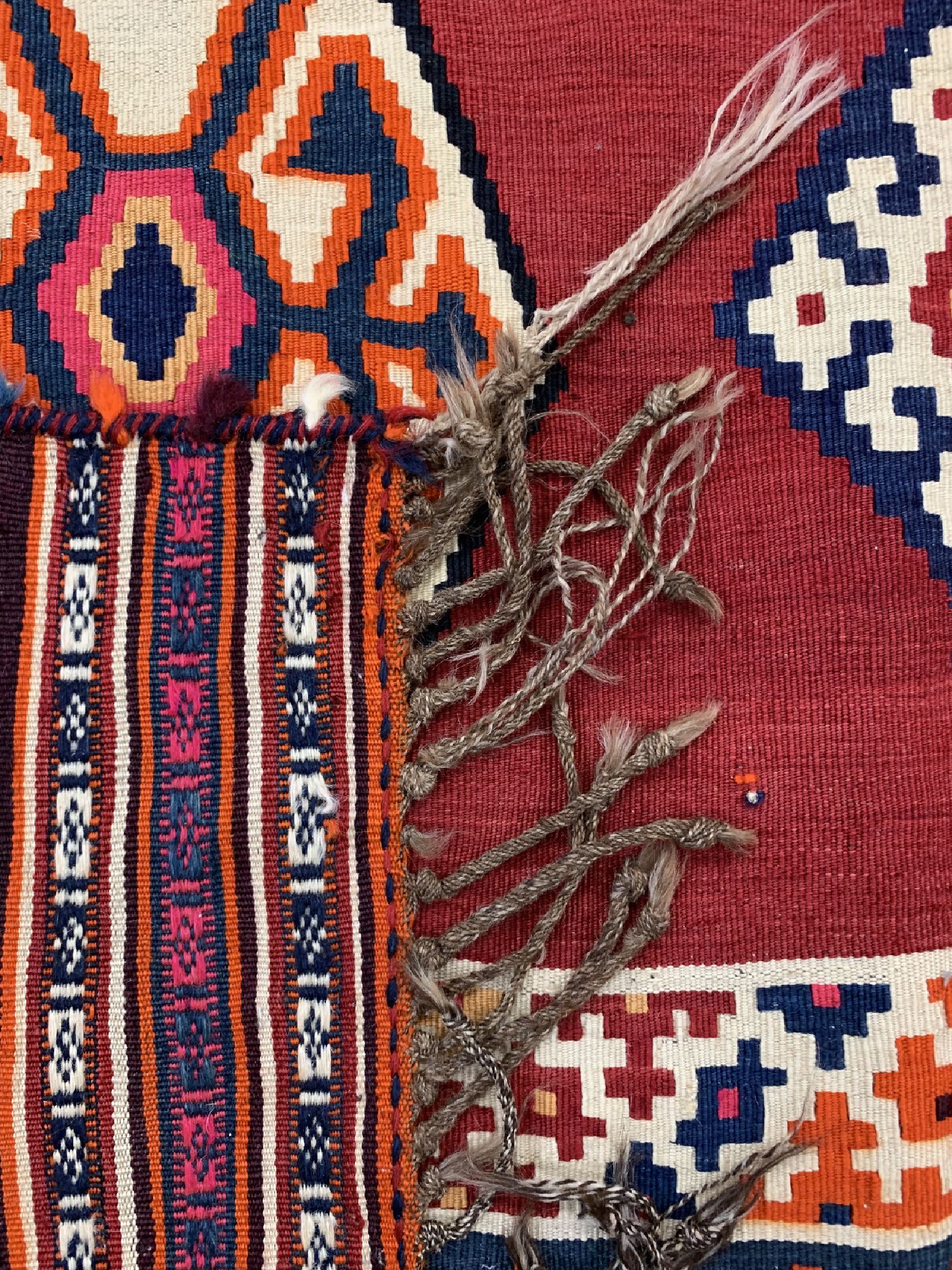 Detail f: Ghaschgai Kelim antik, Persien, um 1910/1920, Wolle auf Wolle, ca. 295 x 155 cm, EHZ: 1-2