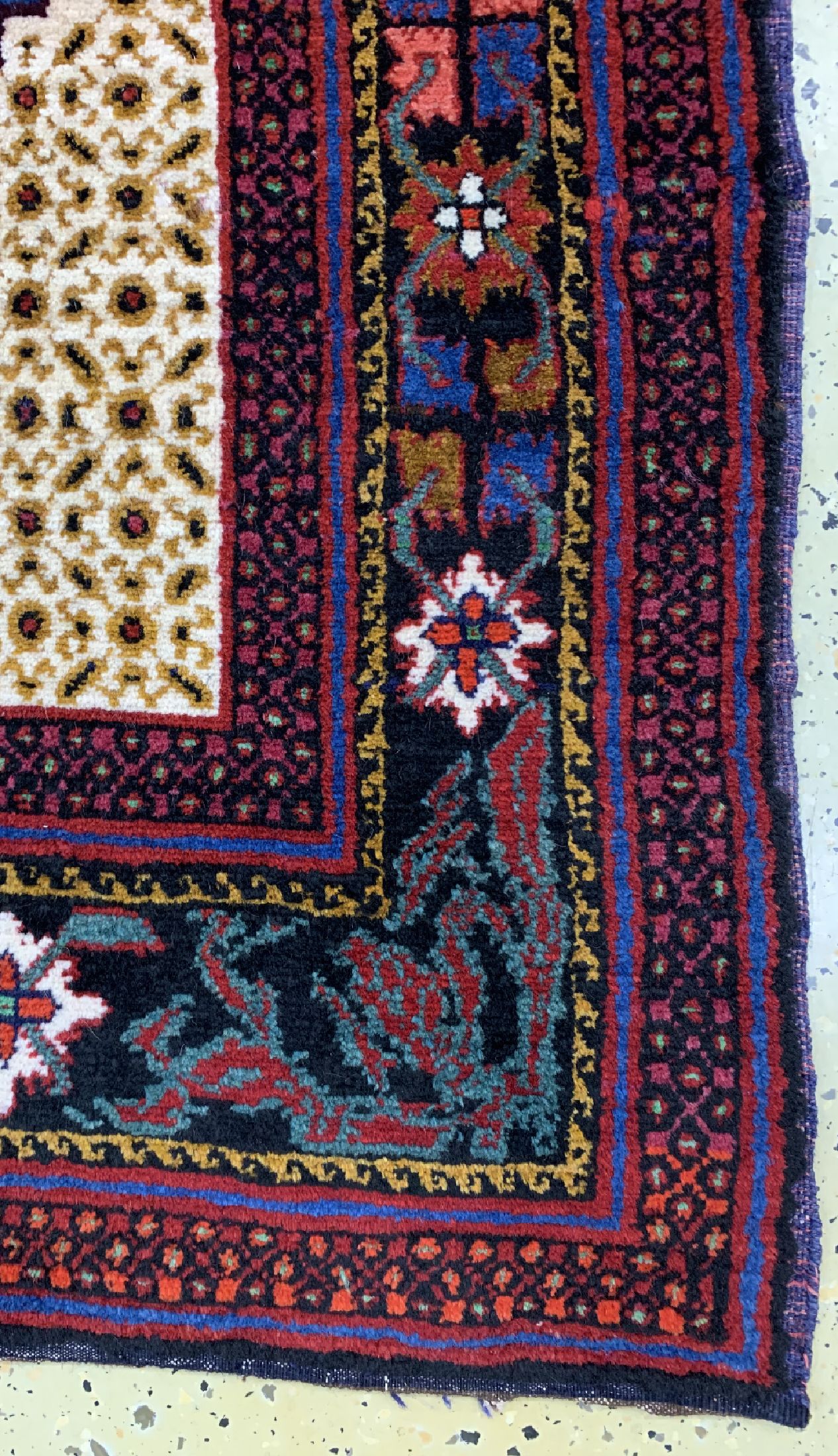 Detail a: Karabagh alt, Kaukasus, um 1950, Wolle auf Wolle, ca. 210 x 135 cm, EHZ: 1-2