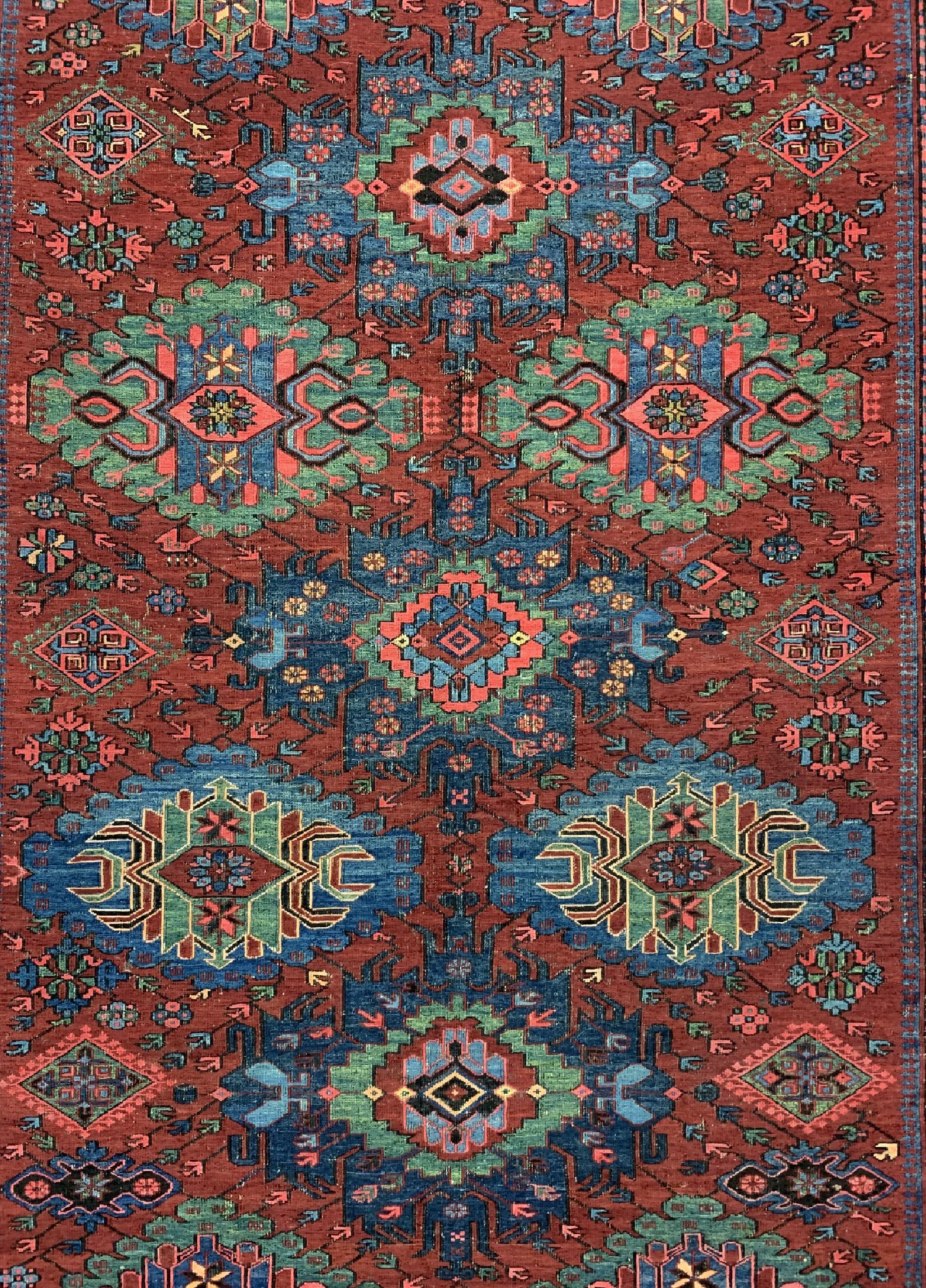 Detail c: Antiker Sumakh, Kaukasus, um 1900, Wolle auf Wolle, ca. 320 x 183 cm, EHZ: 1-2