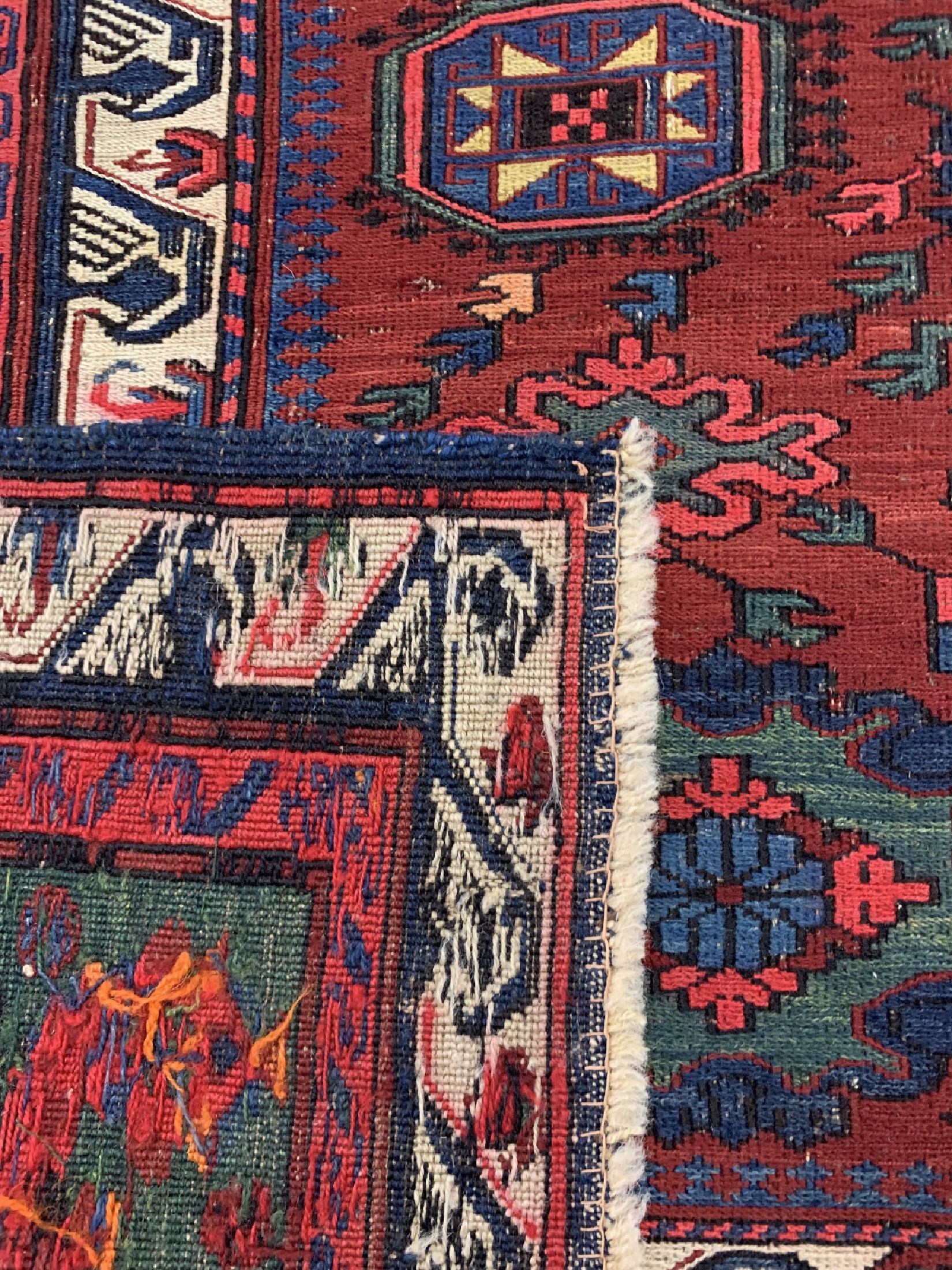 Detail f: Antiker Sumakh, Kaukasus, um 1900, Wolle auf Wolle, ca. 320 x 183 cm, EHZ: 1-2