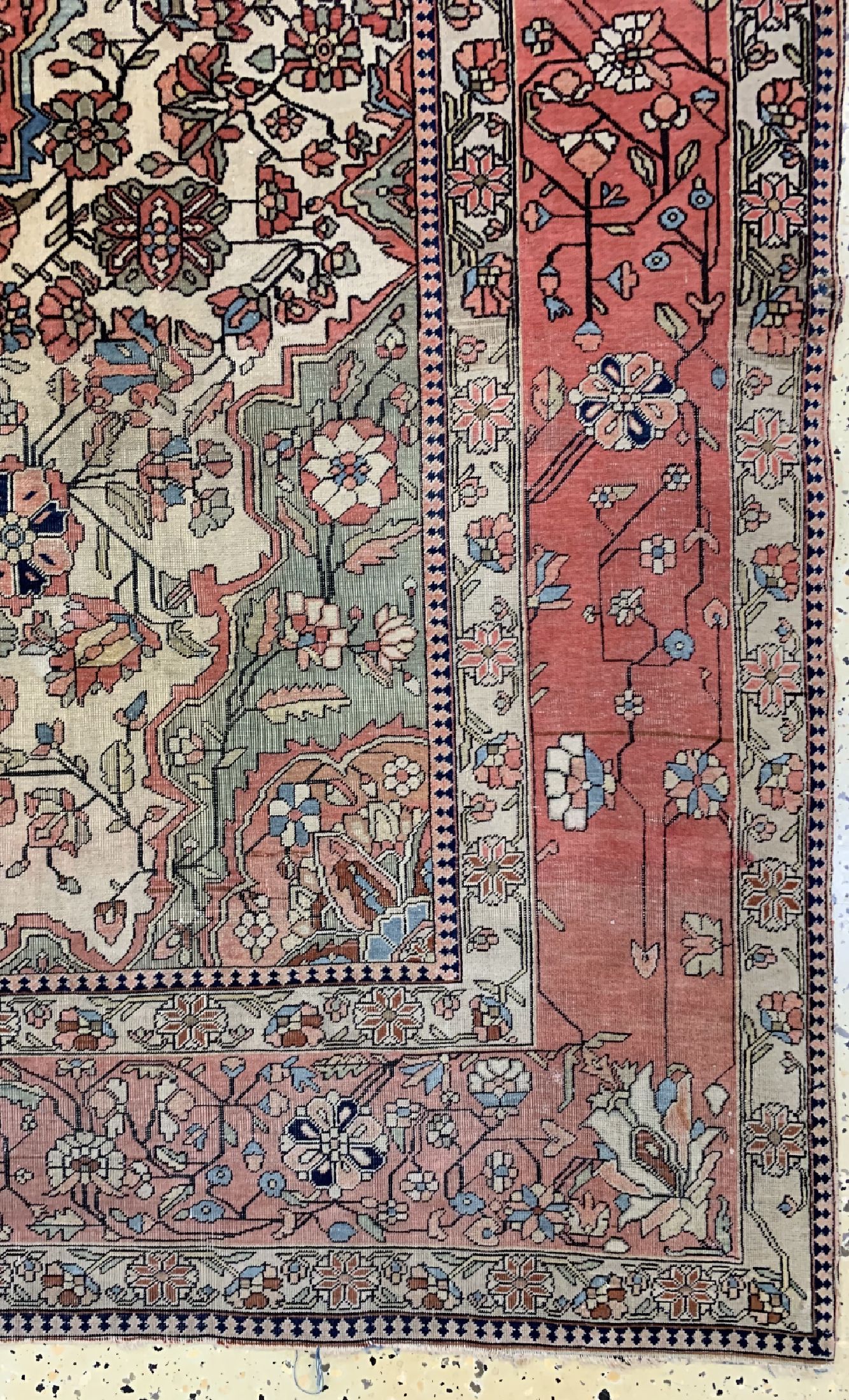 Detail a: Antiker Mohteschem, Persien, 19.Jhd, Wolle auf Baumwolle, ca. 190 x 135 cm, EHZ: 4