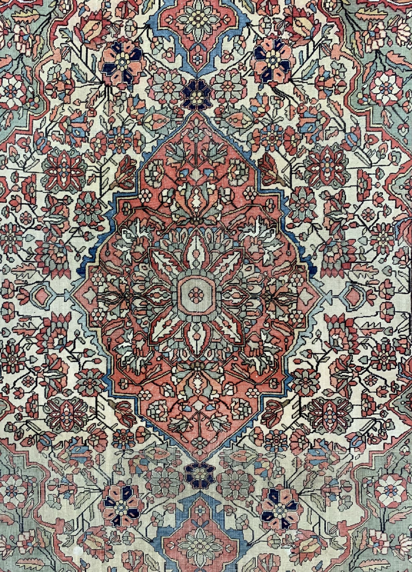 Detail c: Antiker Mohteschem, Persien, 19.Jhd, Wolle auf Baumwolle, ca. 190 x 135 cm, EHZ: 4
