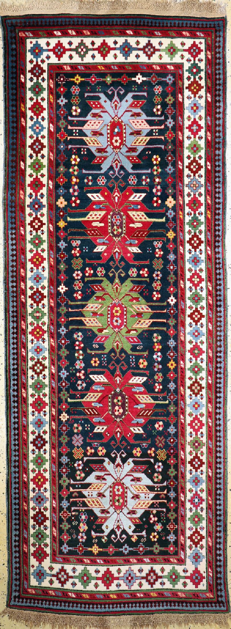 Antiker Kazak, Kaukasus, 19.Jhd, Wolle auf Wolle, ca. 315 x 115 cm, EHZ: 1-2
