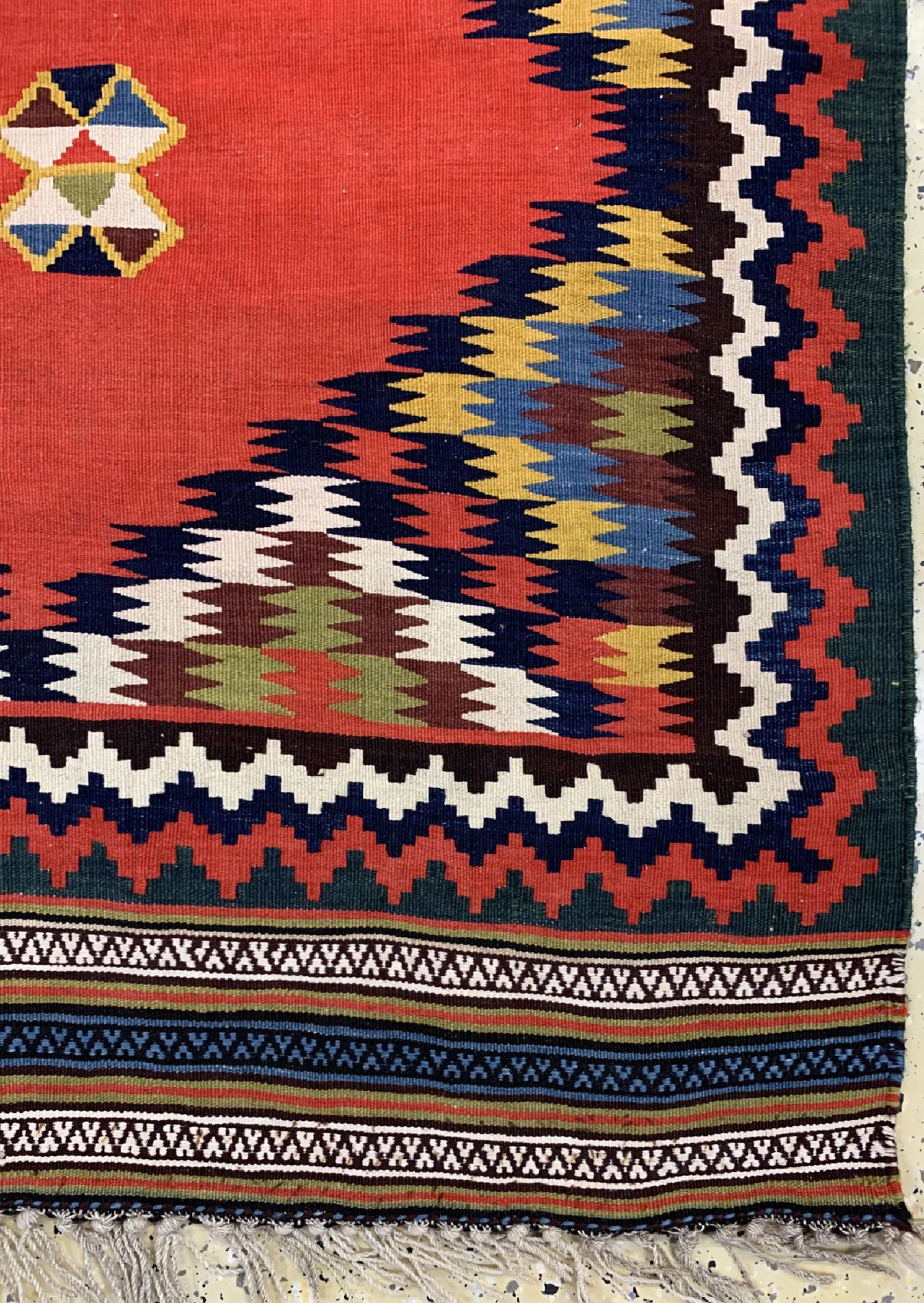 Detail a: Antiker Ghaschgai Kelim, Persien, um 1900, Wolle auf Wolle, ca. 277 x 135 cm, EHZ: 2