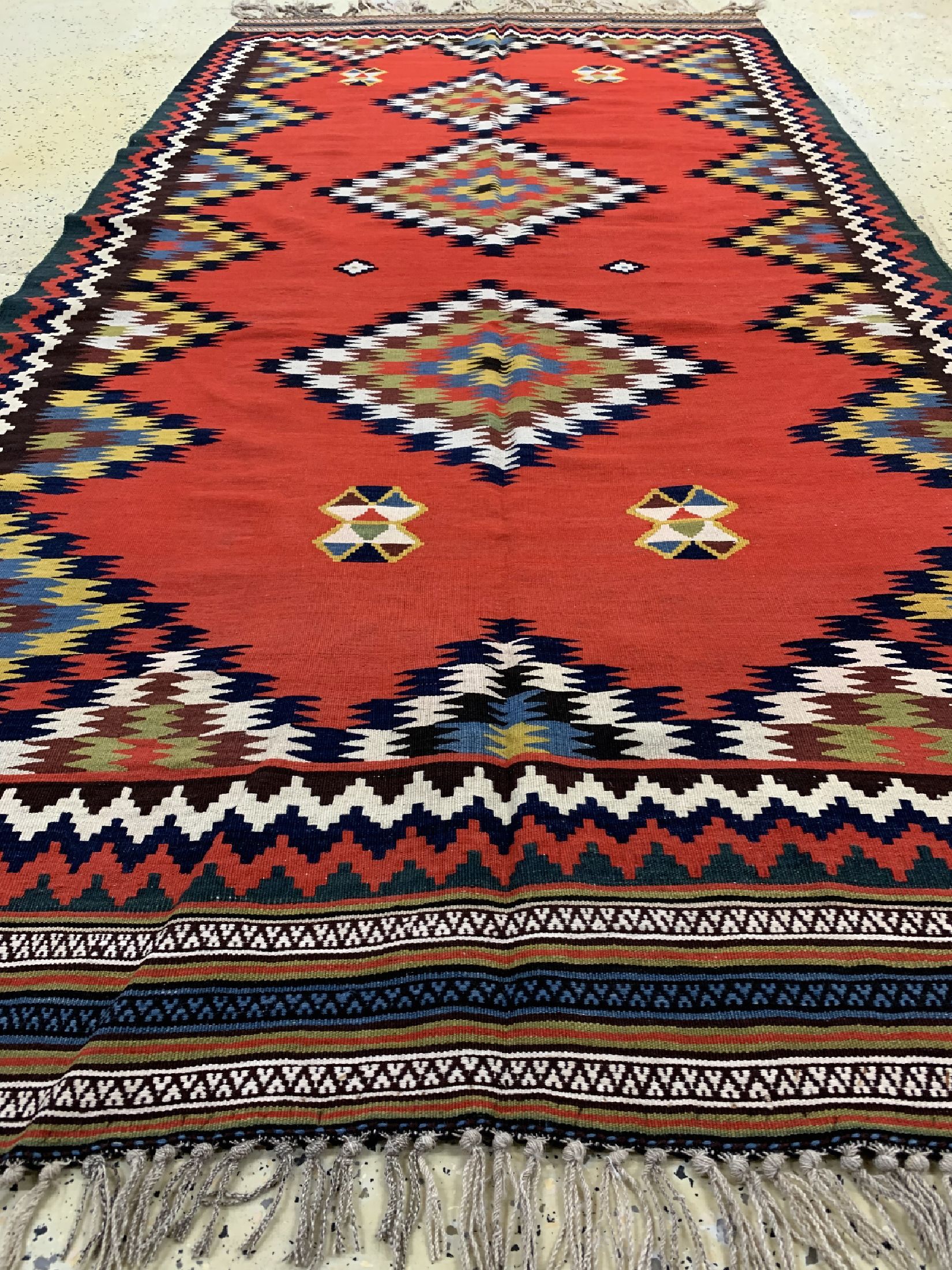 Detail d: Antiker Ghaschgai Kelim, Persien, um 1900, Wolle auf Wolle, ca. 277 x 135 cm, EHZ: 2