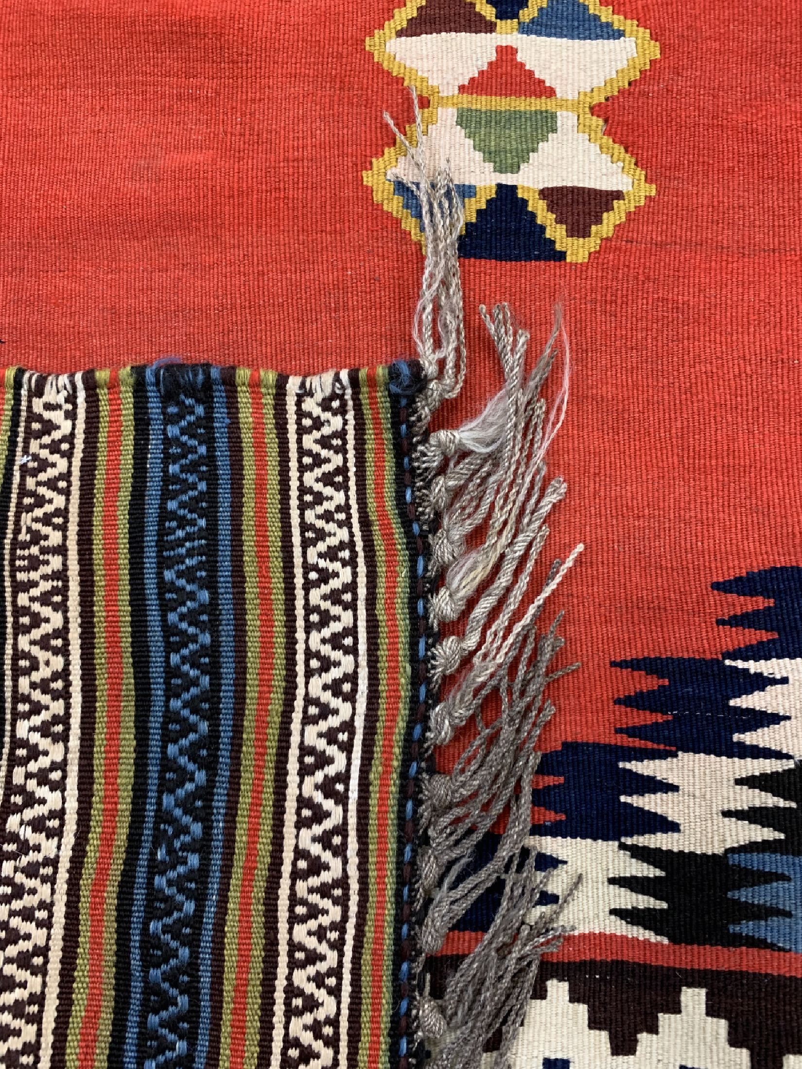 Detail e: Antiker Ghaschgai Kelim, Persien, um 1900, Wolle auf Wolle, ca. 277 x 135 cm, EHZ: 2