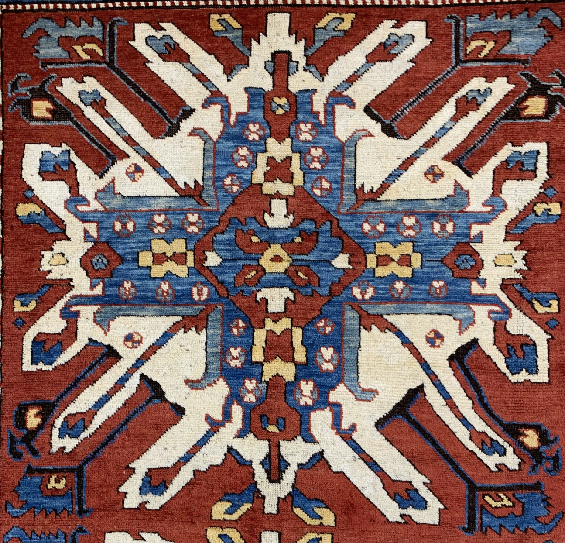 Detail c: Tschelaberd"Adler-Kazak"antik, Kaukasus, um 1900, Wolle auf Wolle, ca. 197 x 137 cm, EHZ: 2.