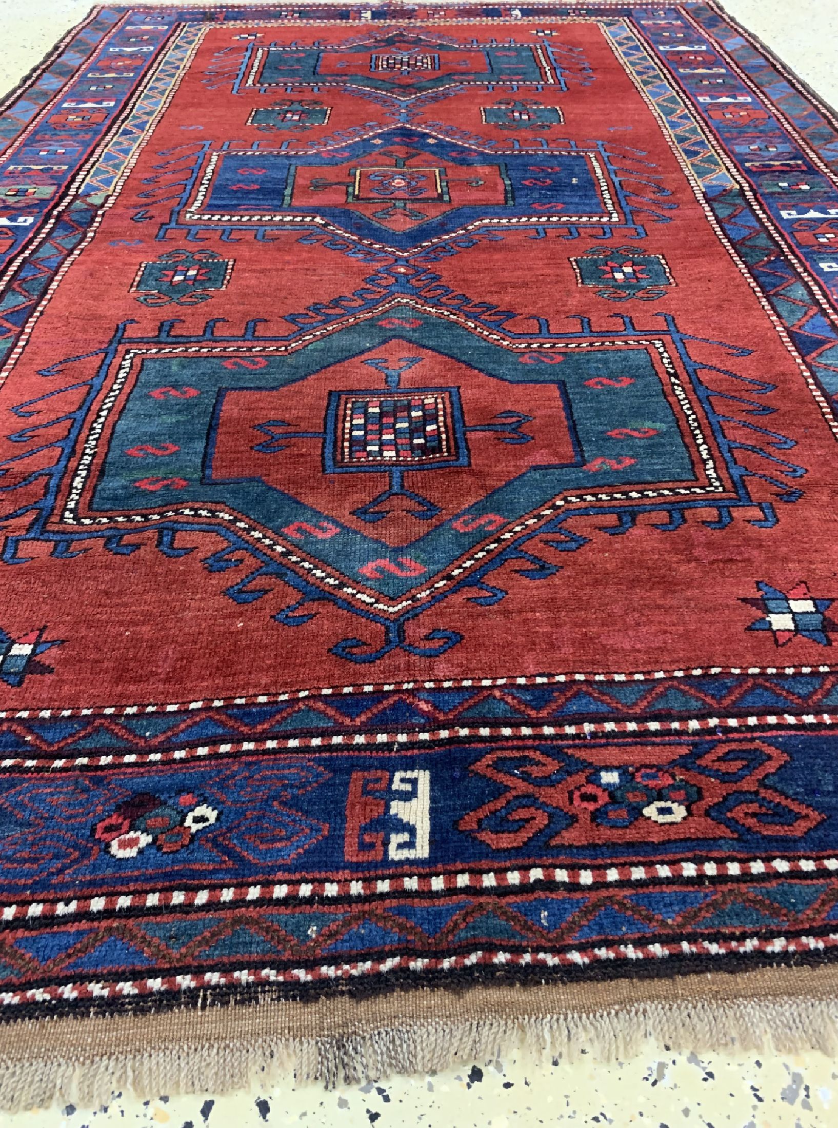 Detail c: Armenischer Kazak, Kaukasus, um 1900, Wolleauf Wolle, ca. 240 x 160 cm, EHZ: 2