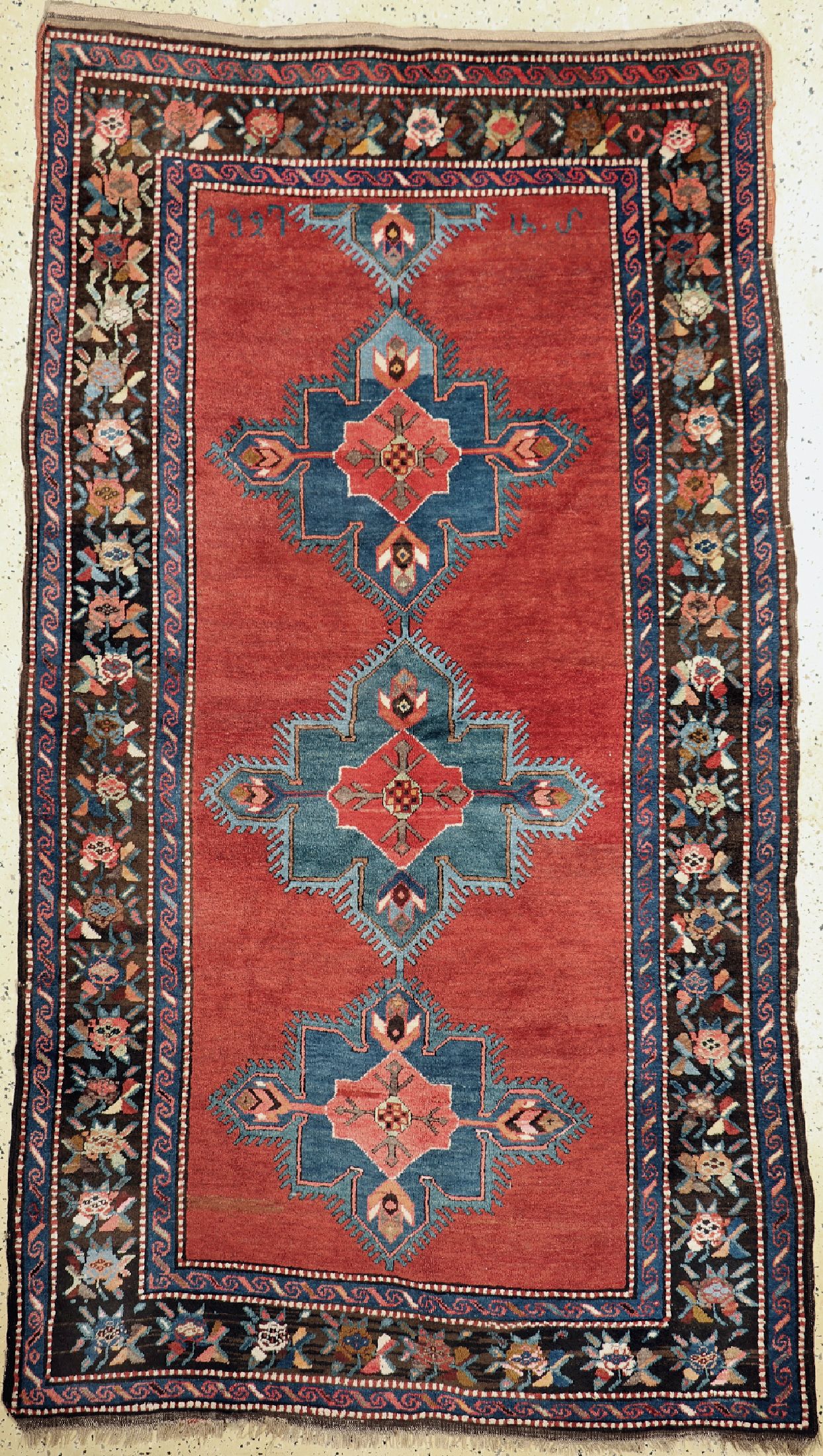 Armenischer Kazak, Kaukasus, datiert 1927 , Wolle auf Wolle, ca. 255 x 150 cm, EHZ: 2