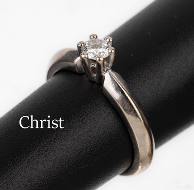 Image 26745943 - 14 kt Gold CHRIST Brillant-Ring