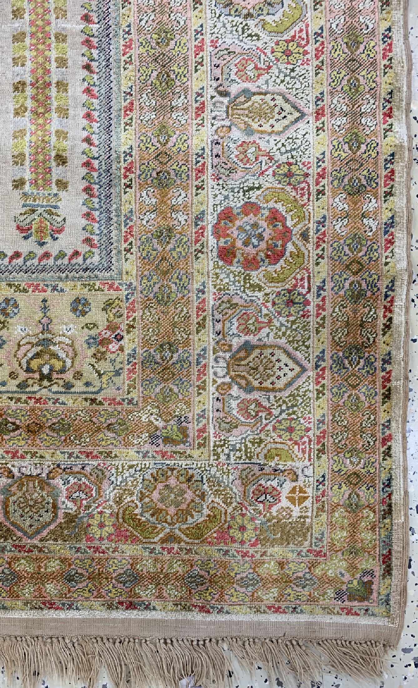 Detail a: Antiker Kayseri Flosch, Türkei, um 1900, merzerisierte Baumwolle, ca. 185 x 130 cm, EHZ: 3