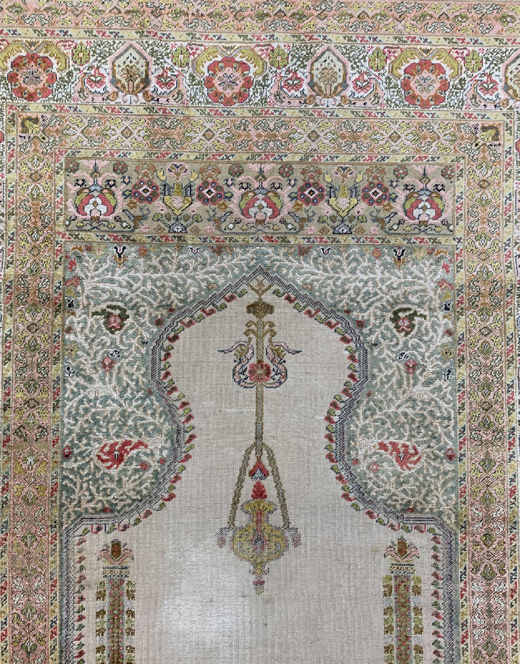 Detail c: Antiker Kayseri Flosch, Türkei, um 1900, merzerisierte Baumwolle, ca. 185 x 130 cm, EHZ: 3