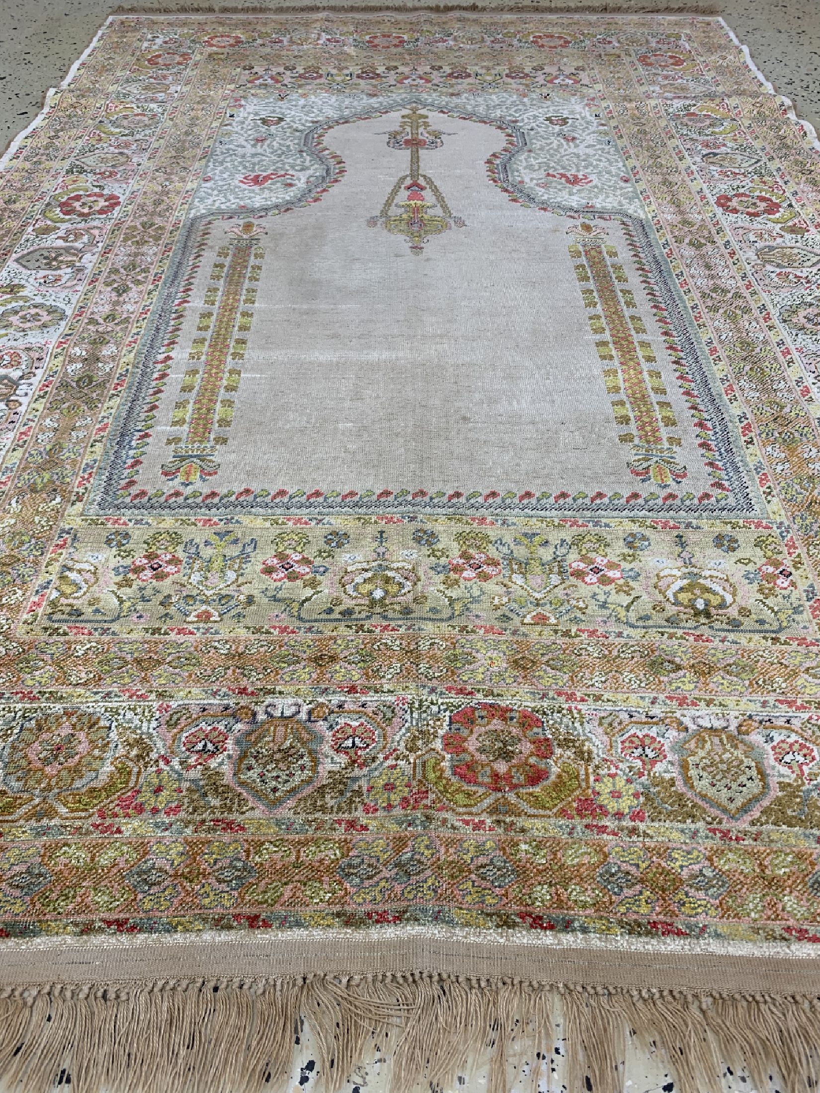 Detail d: Antiker Kayseri Flosch, Türkei, um 1900, merzerisierte Baumwolle, ca. 185 x 130 cm, EHZ: 3