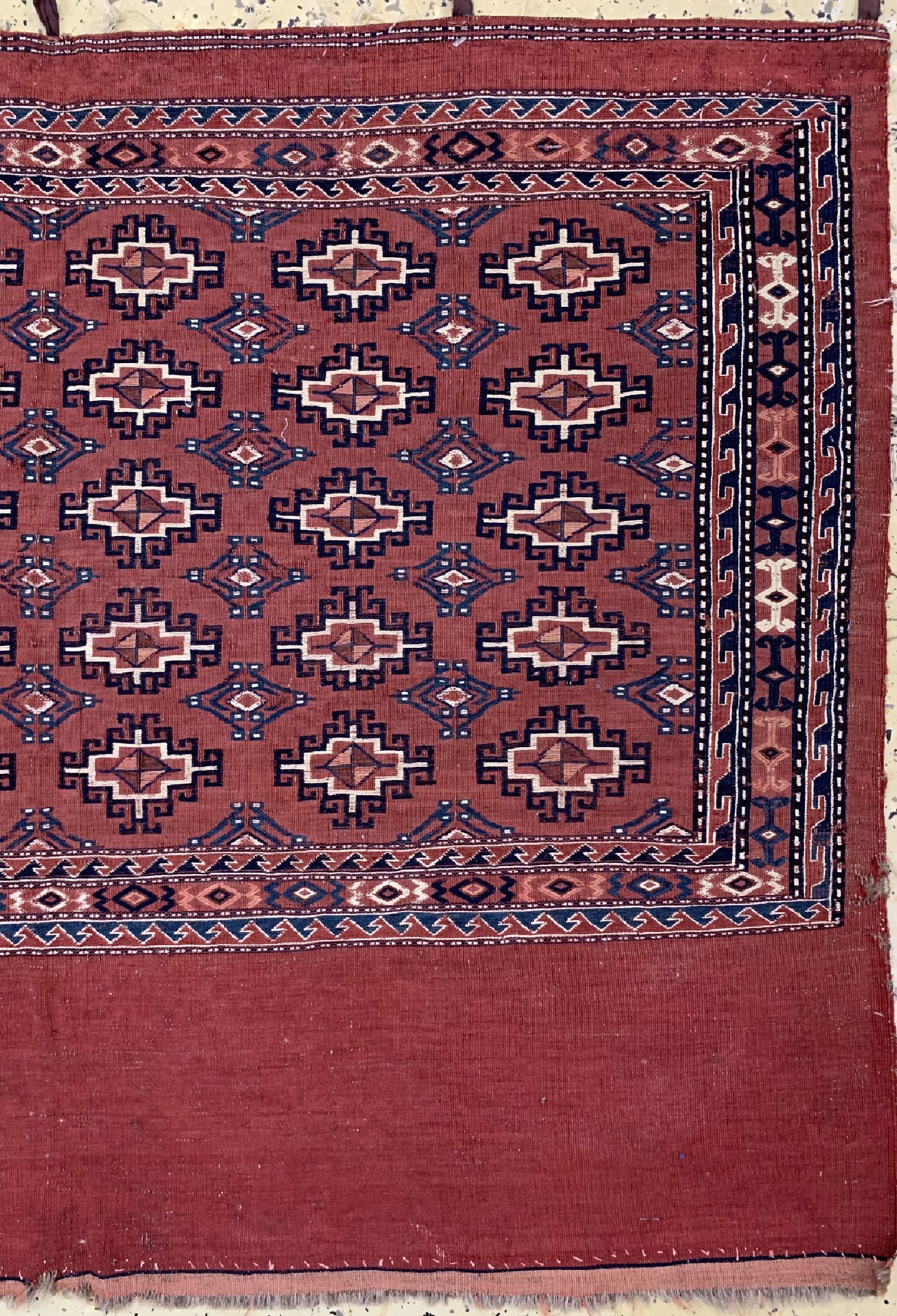 Detail a: Antiker Tschowal, Turkmenistan, um 1900, Wolle auf Wolle, ca. 115 x 90 cm, EHZ: 2-3