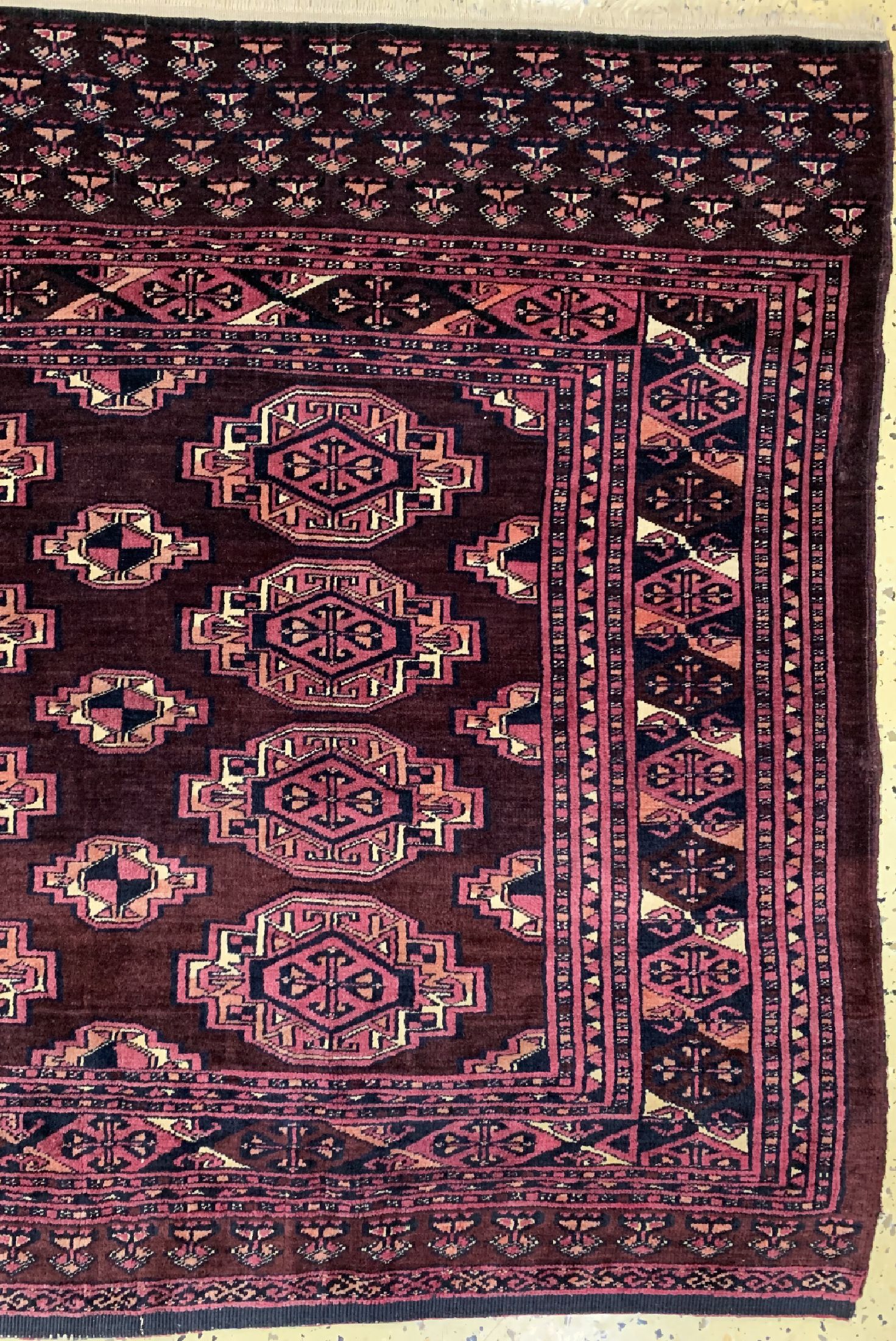 Detail a: Saryk Tschowal antik, Turkmenistan, um 1900, Wolle auf Wolle, ca. 175 x 95 cm, EHZ: 1-2