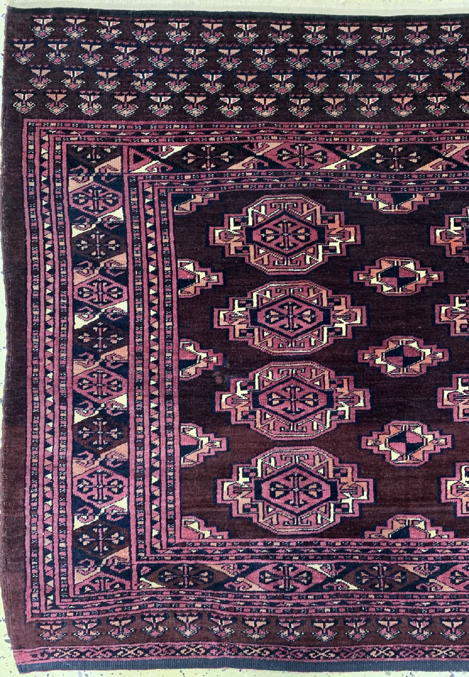 Detail c: Saryk Tschowal antik, Turkmenistan, um 1900, Wolle auf Wolle, ca. 175 x 95 cm, EHZ: 1-2